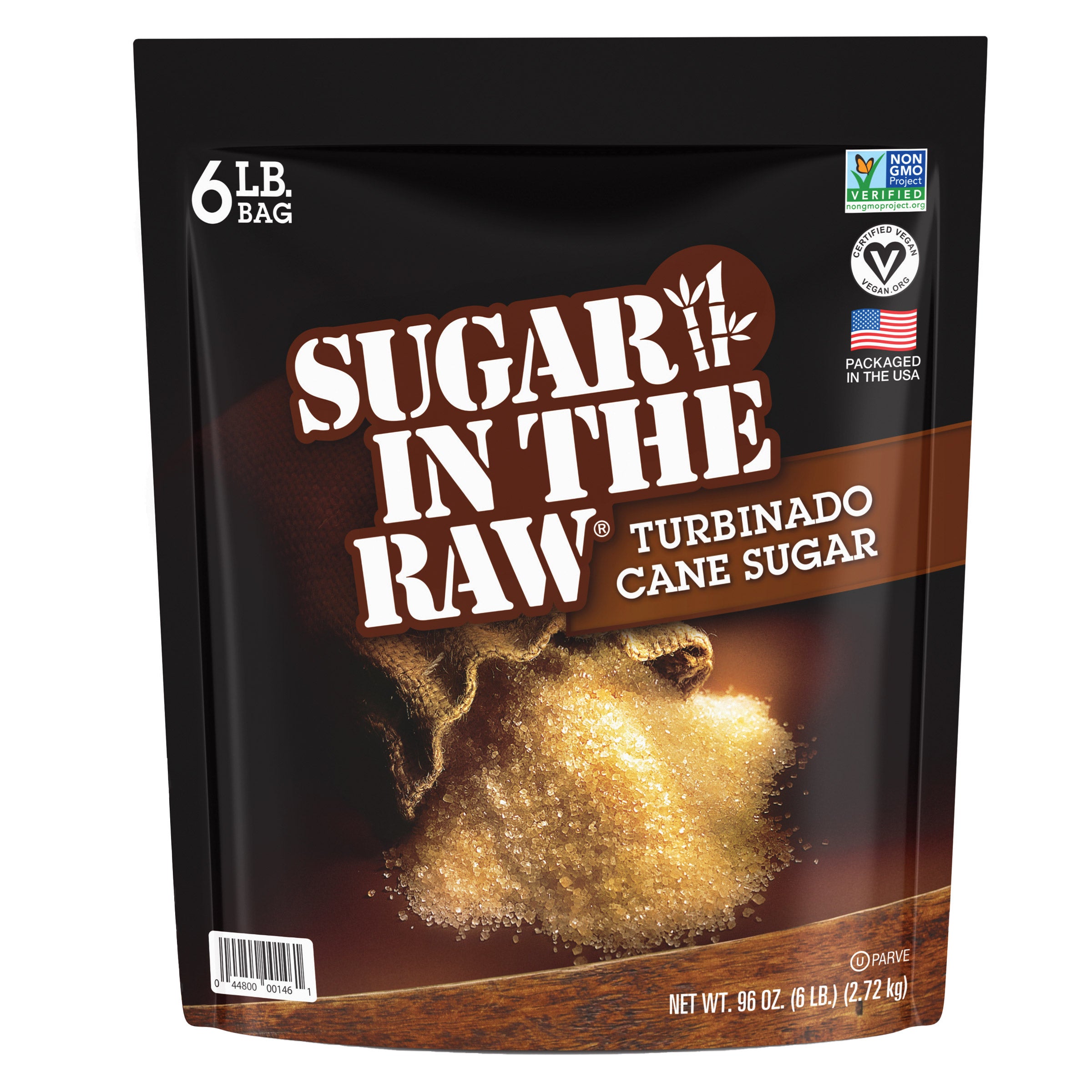 SUGAR IN THE RAW TURBINADO CANE SUGAR 6 POUND BAG - Image 1