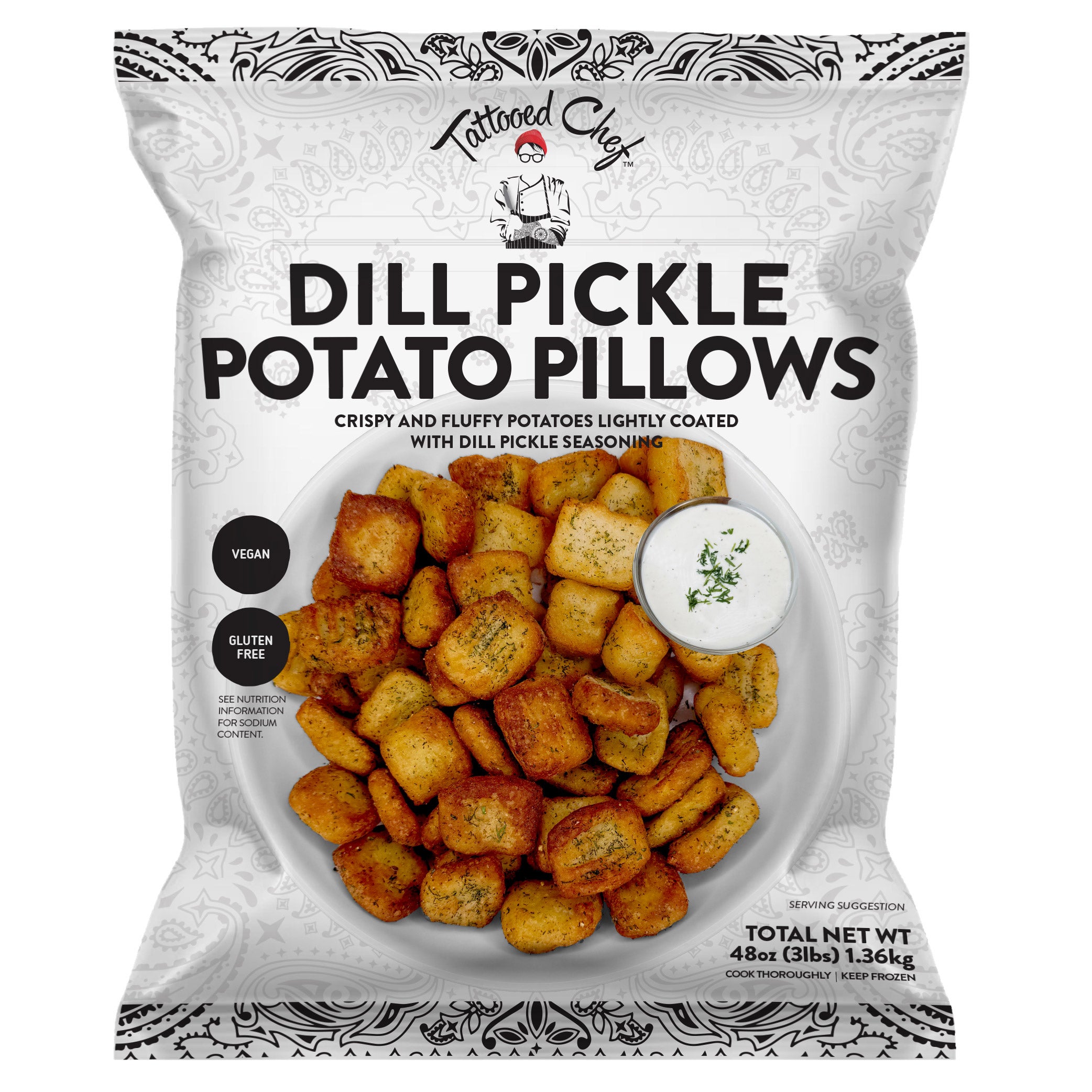 TATTOOED CHEF DILL PICKLE POTATO PILLOWS 3 LBS
