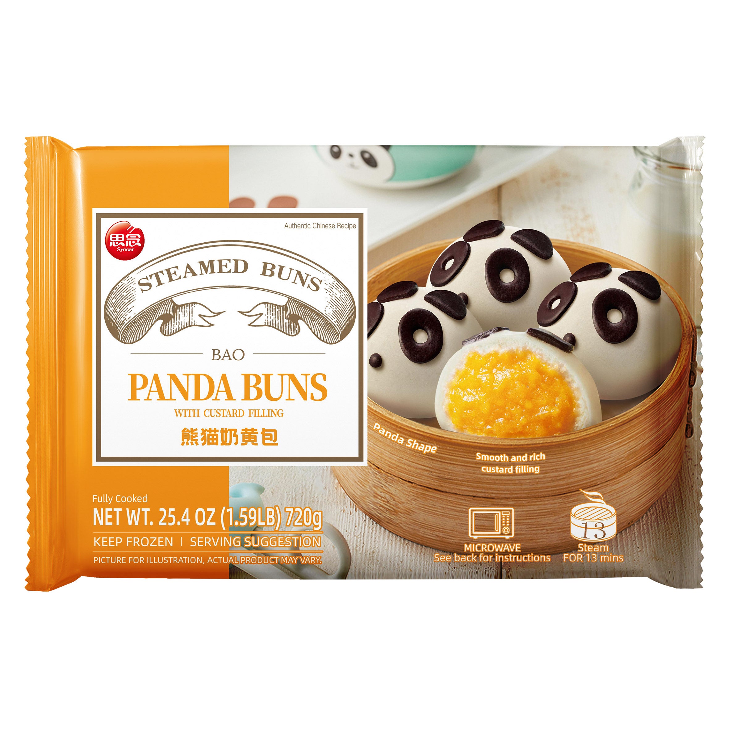 SYNEAR PANDA BUNS CUSTARD FILLING 25.4OZ