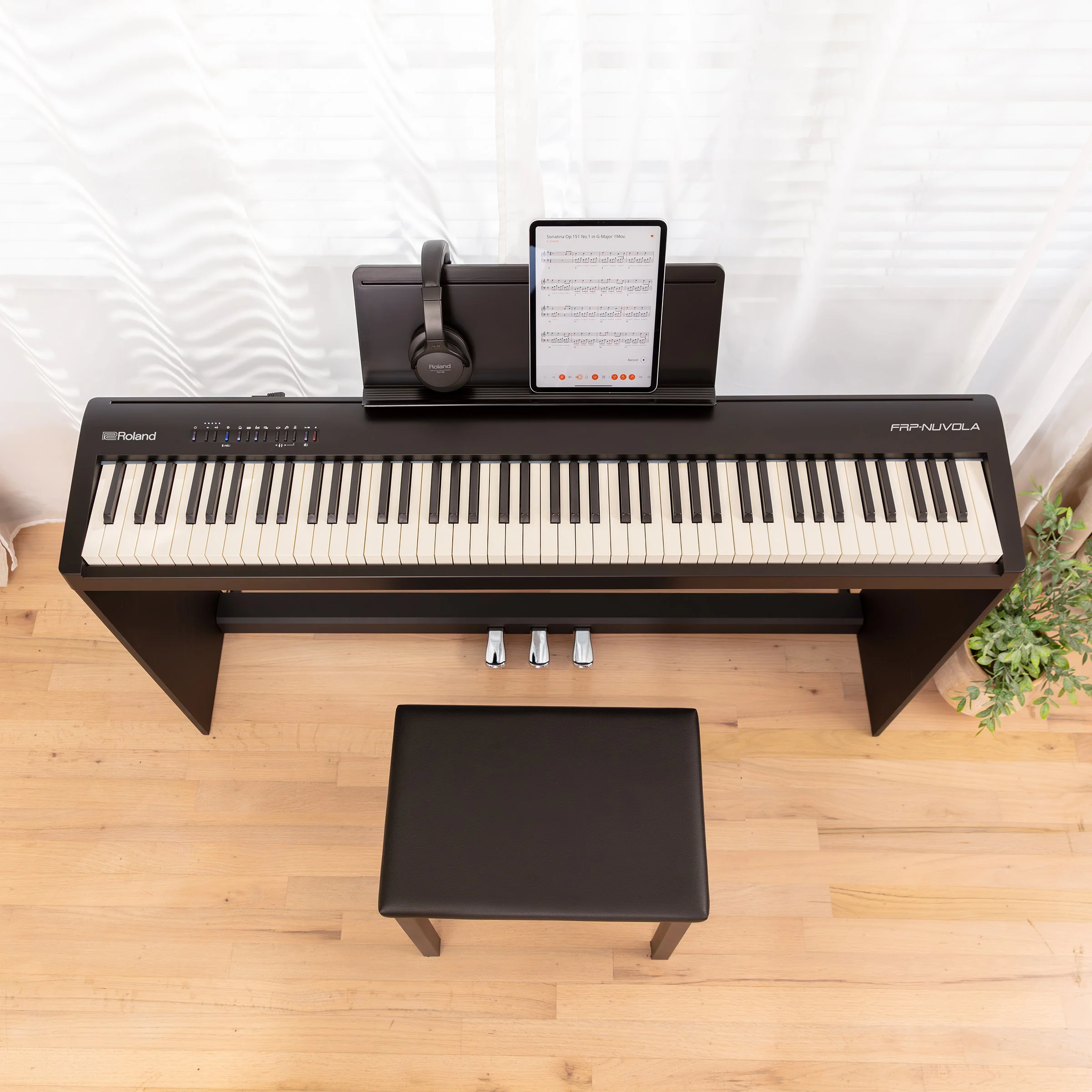 ROLAND FRP-NUVOLA DIGITAL PIANO BUNDLE W/STAND HEADPHONES