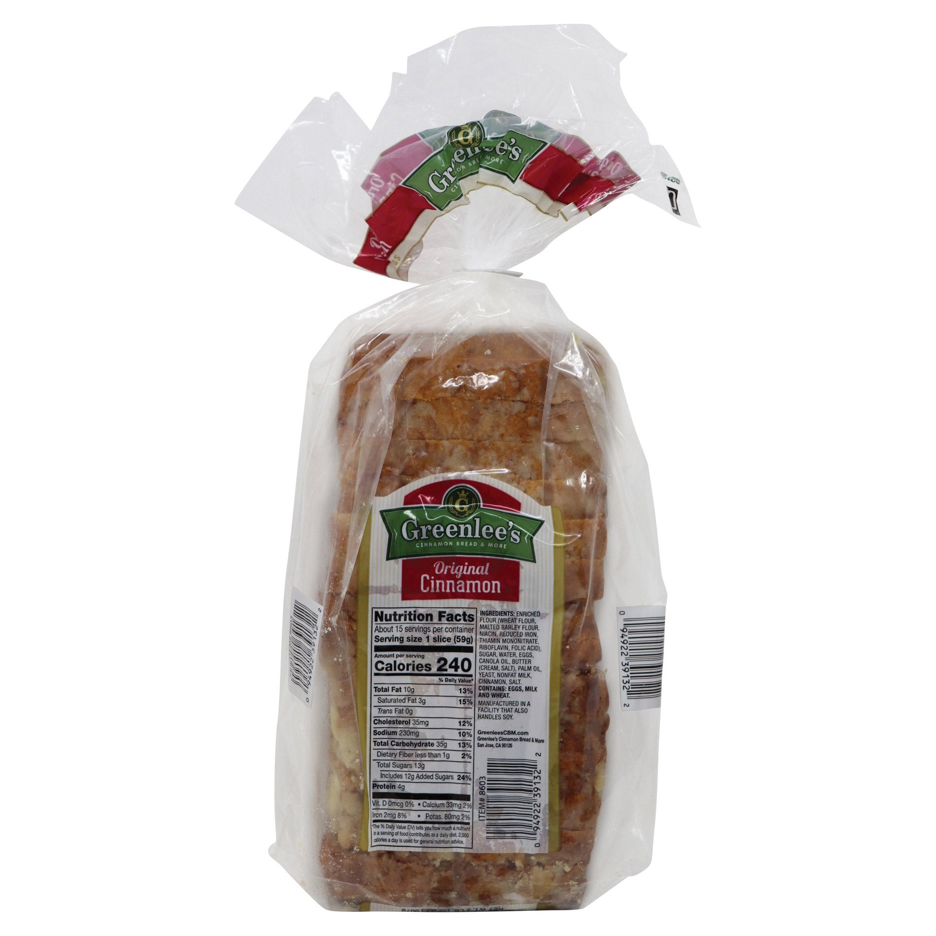 GREENLEES CINNAMON BREAD 32 OUNCES