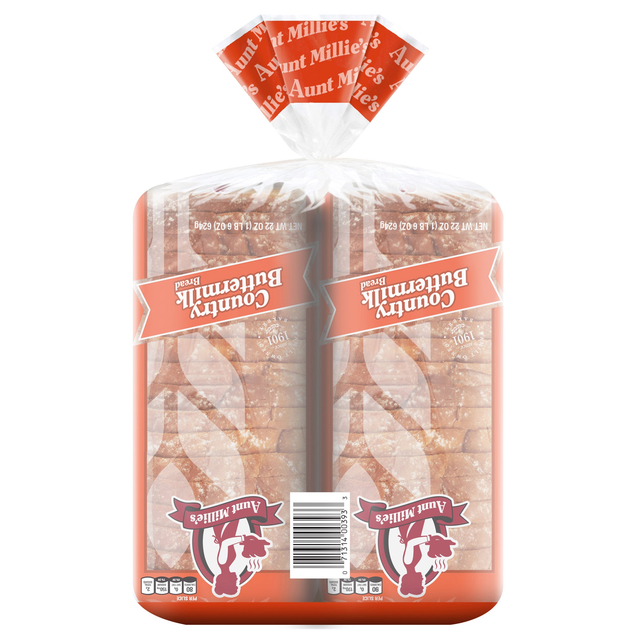 AUNT MILLIE'S BUTTERMILK BREAD 2/22 OUNCE LOAVES - Image 1