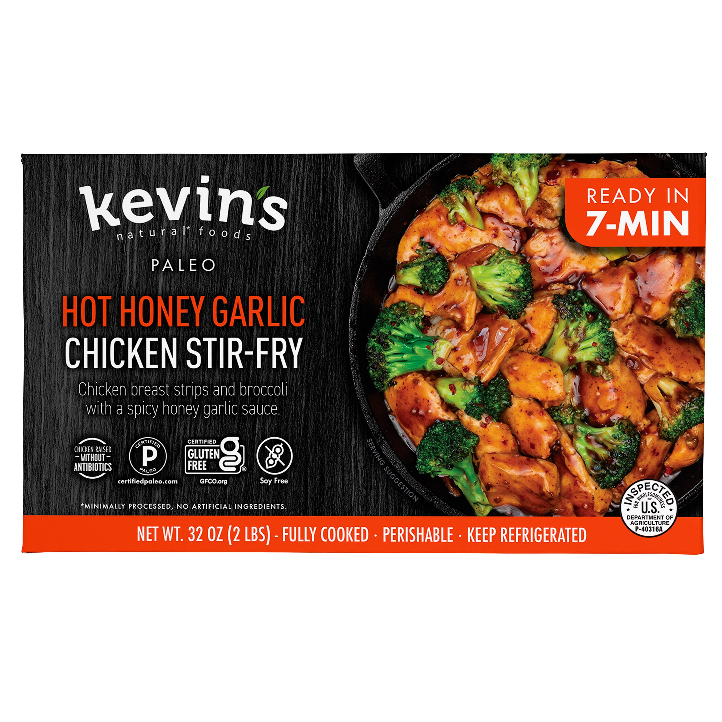 KEVIN'S NATURAL FOODS HOT HONEY CHICKEN 32 OUNCE PACKAGE