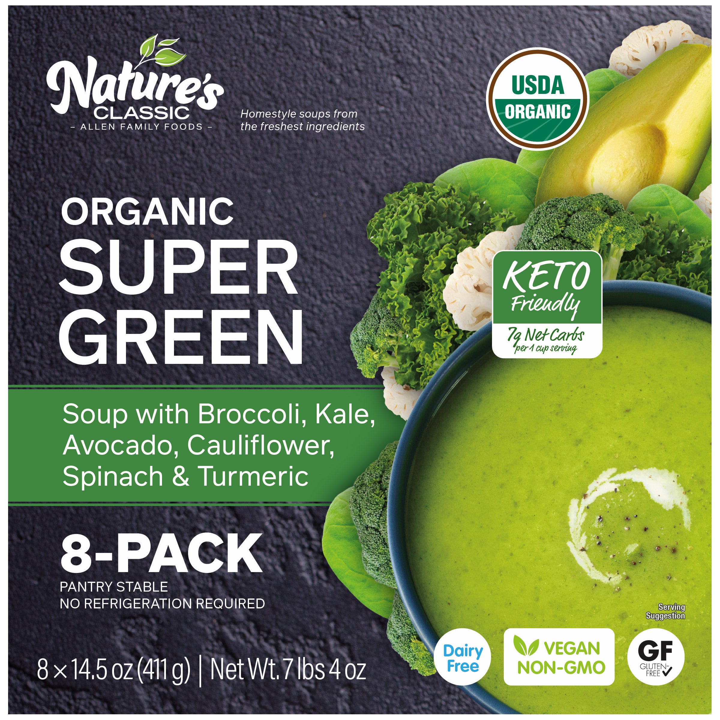 ALLEN FAMILY FOODS ORGANIC SUPER GREEN SOUP 8/14.5 OZ