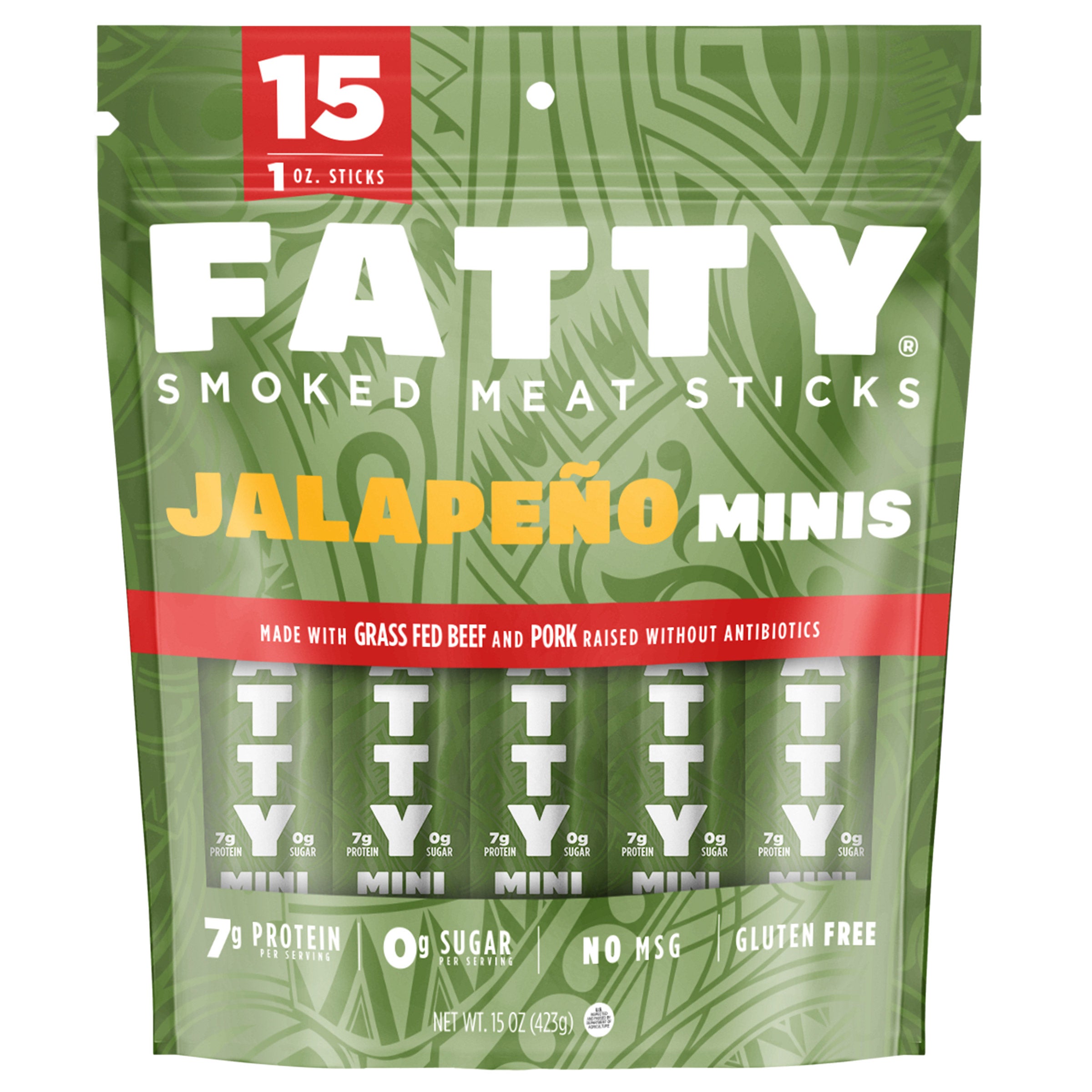 FATTY MINI JALAPENO MEAT STICKS 15/ 1 OZ - Image 1