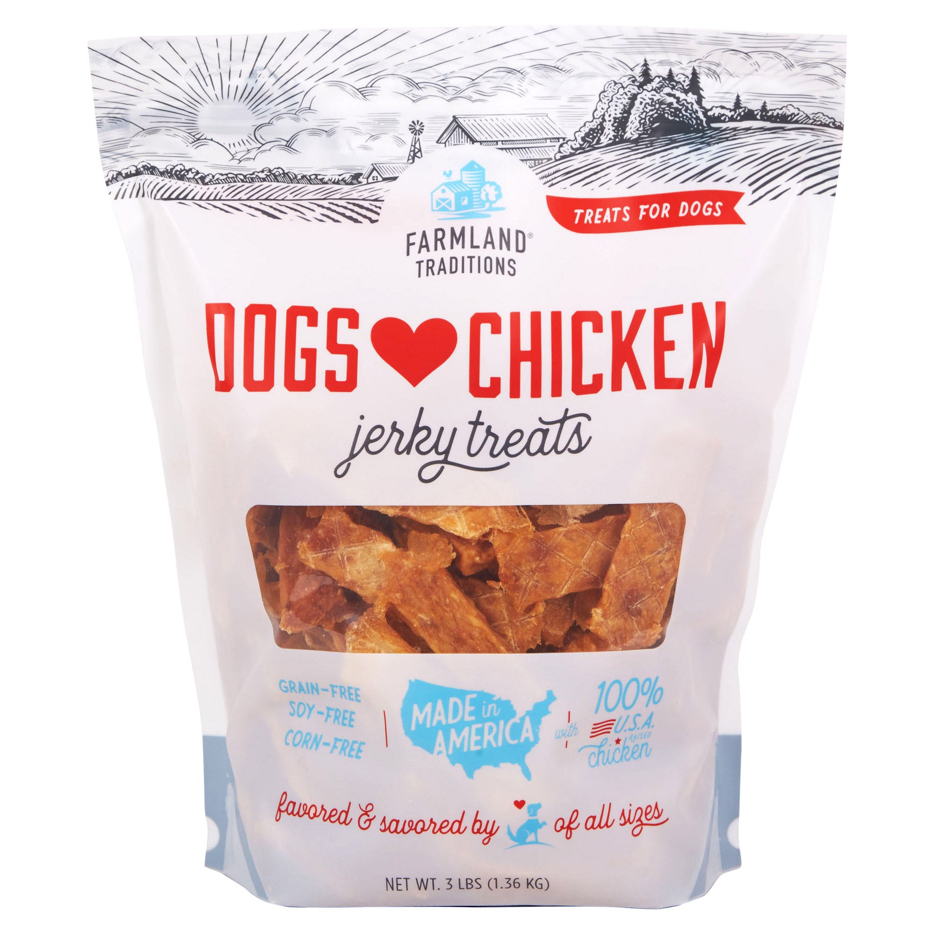 FARMLAND TRADITIONS USA CHICKEN JERKY DOG TREATS 3 LBS - Image 1