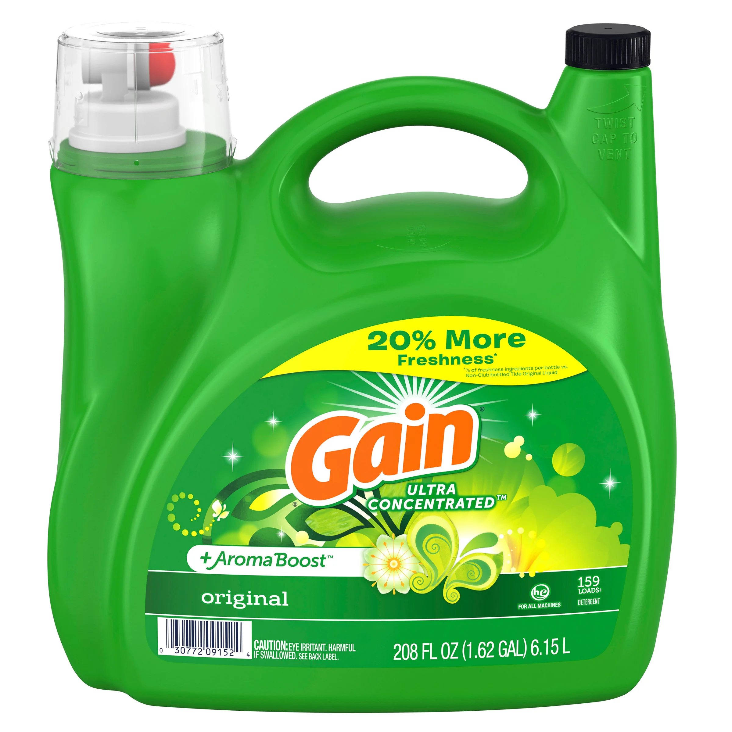 GAIN ORIGINAL LIQUID LAUNDRY DETERGENT 208OZ 159LDS (6.5QTS) - Image 1