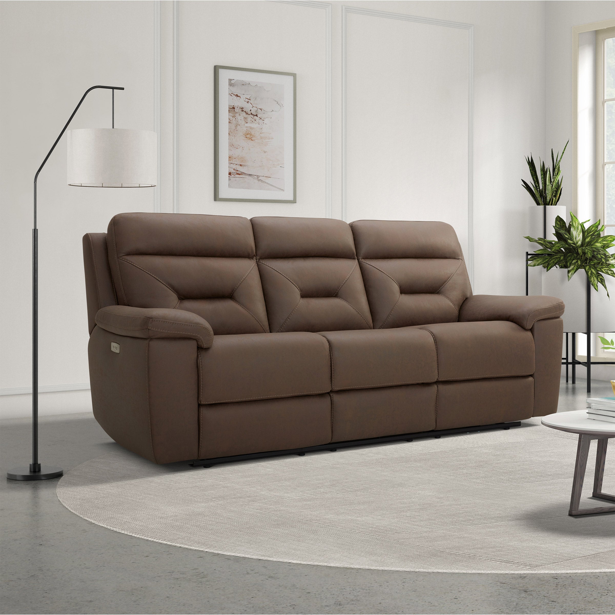 LAWTON POWER RECLINING SOFA BROWN
