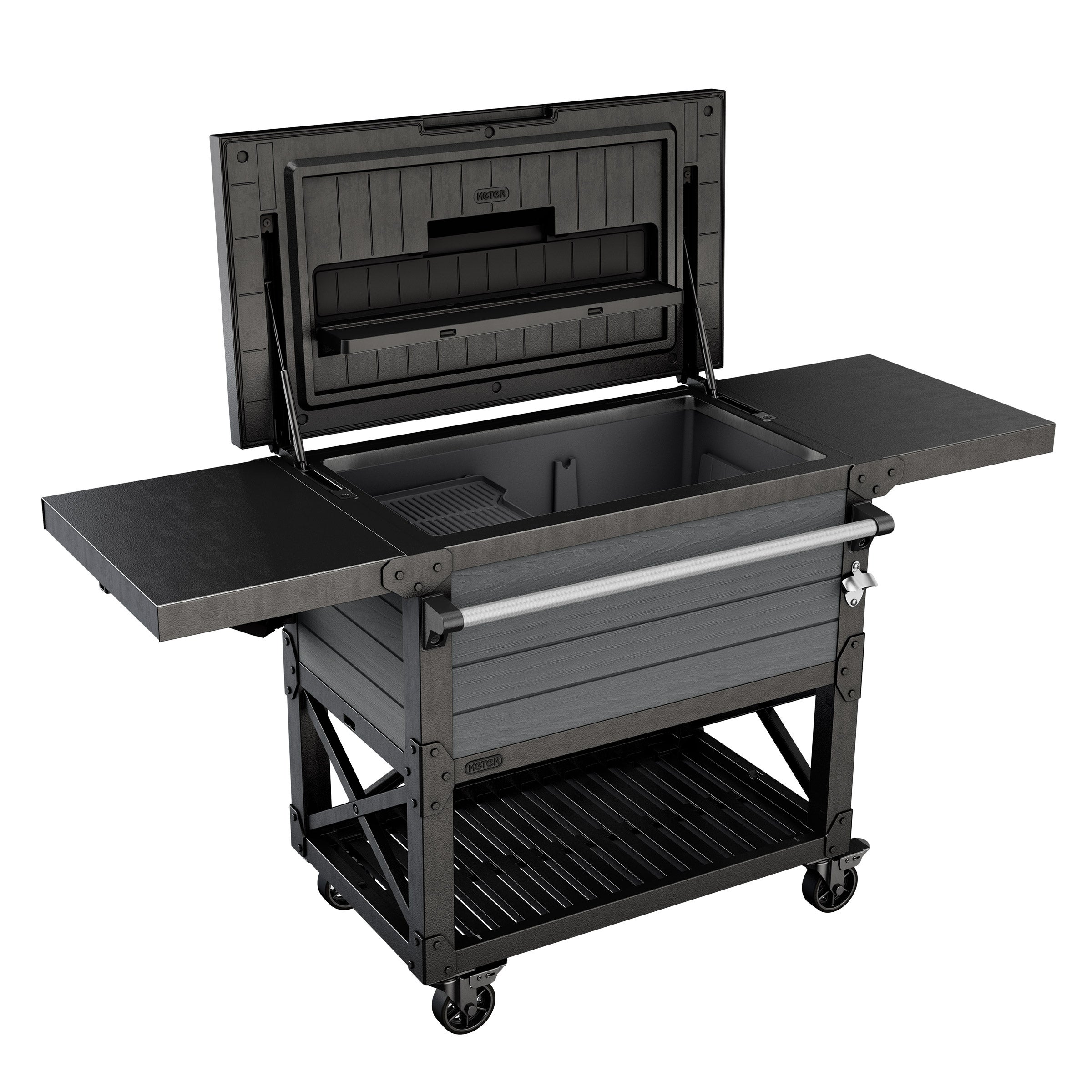 KETER RUSTIC PATIO COOLER CART - Image 1