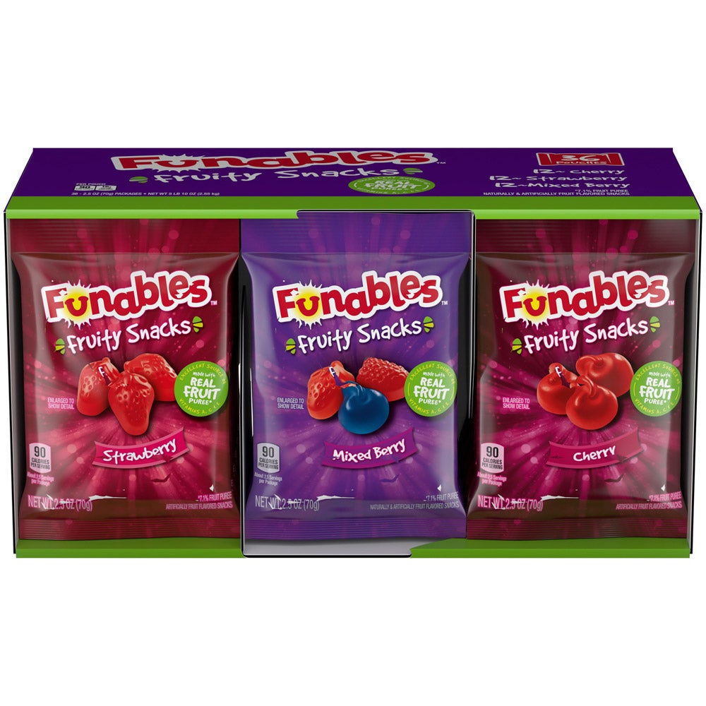 FUNDABLES FRUITY SNACKS VARIETY 36 CT