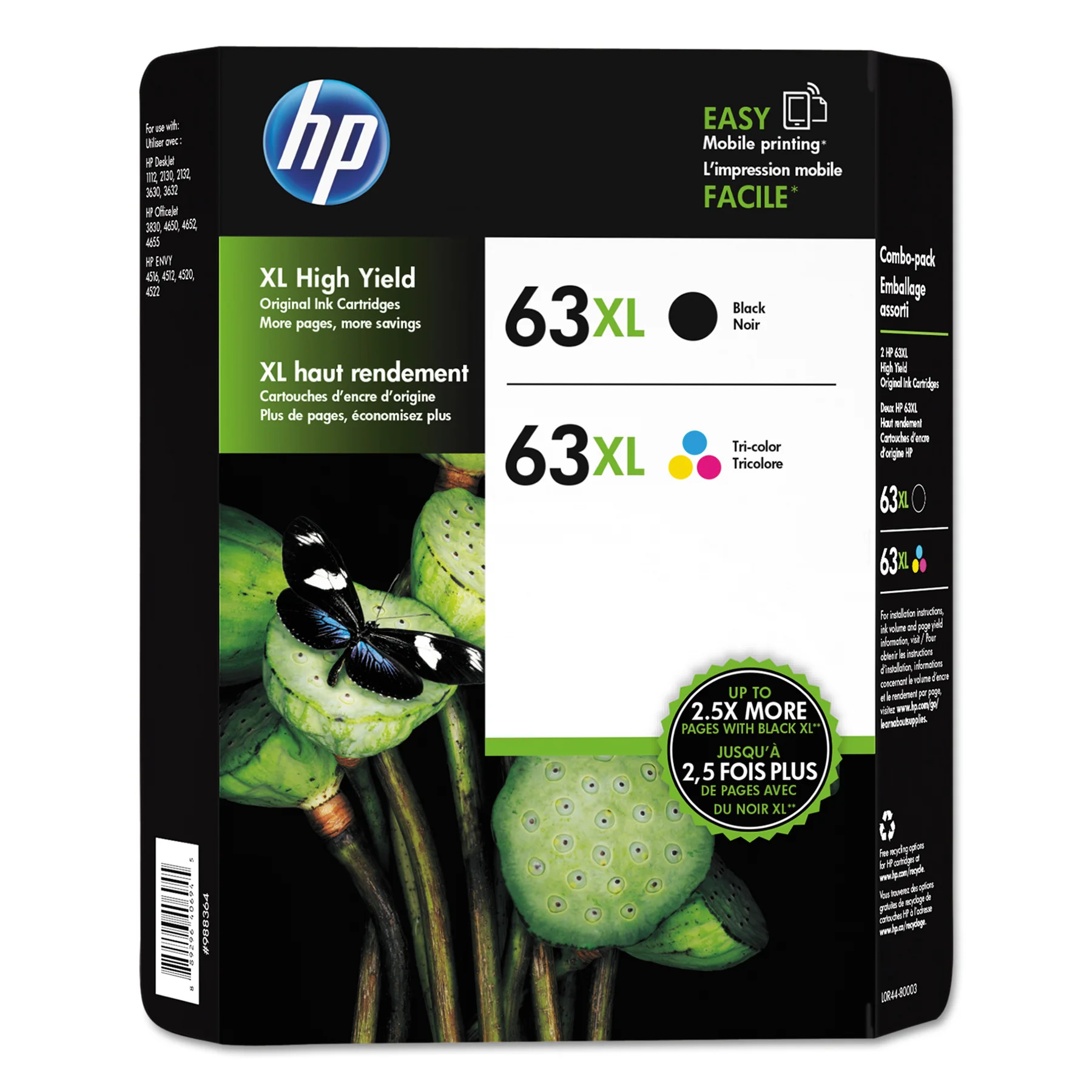 HP 63XL HIGH CAPACITY 1 BLACK/1 TRICOLOR - Image 1