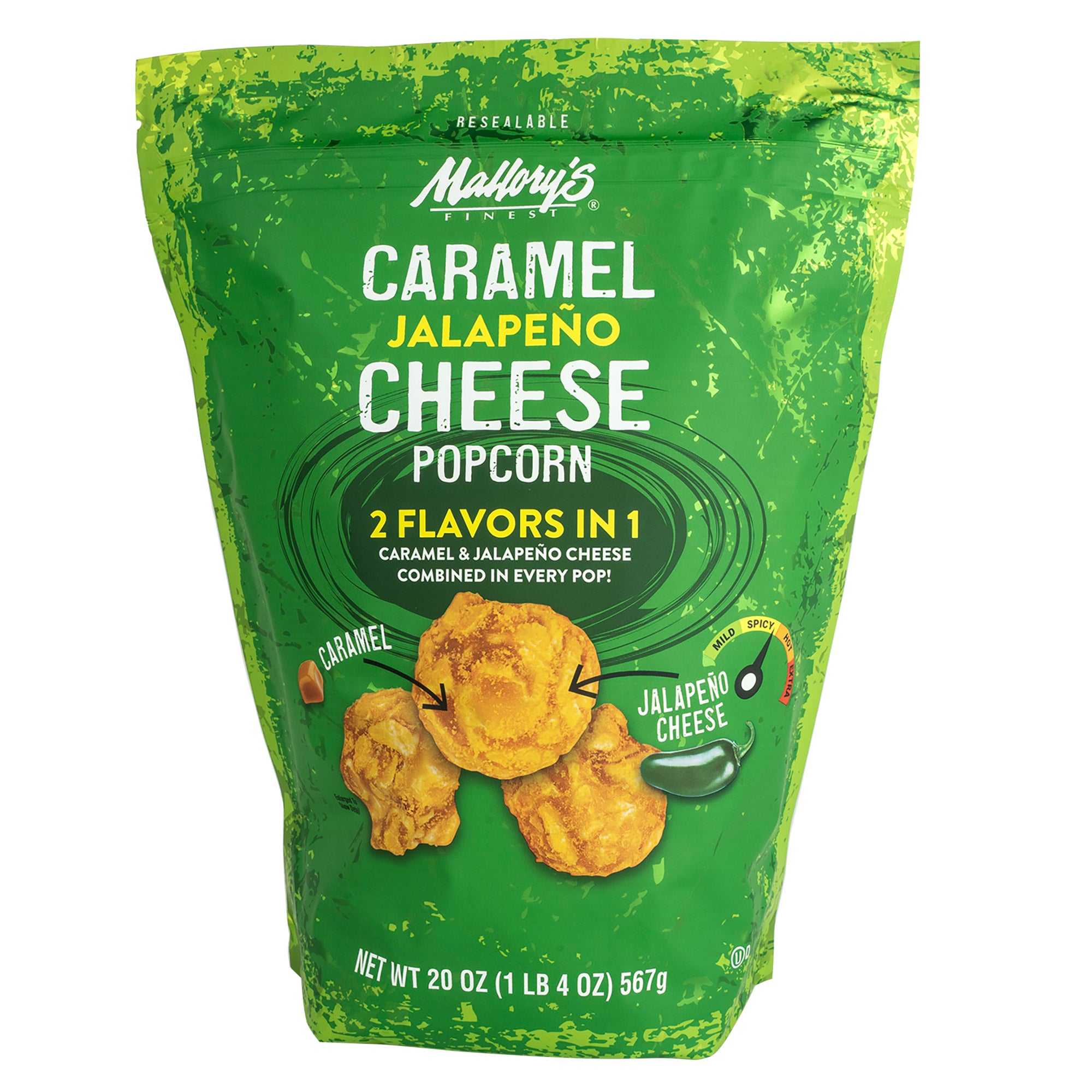 MALLORY'S CARAMEL JALAPENO CHEESE POPCORN 20OZ - Image 1