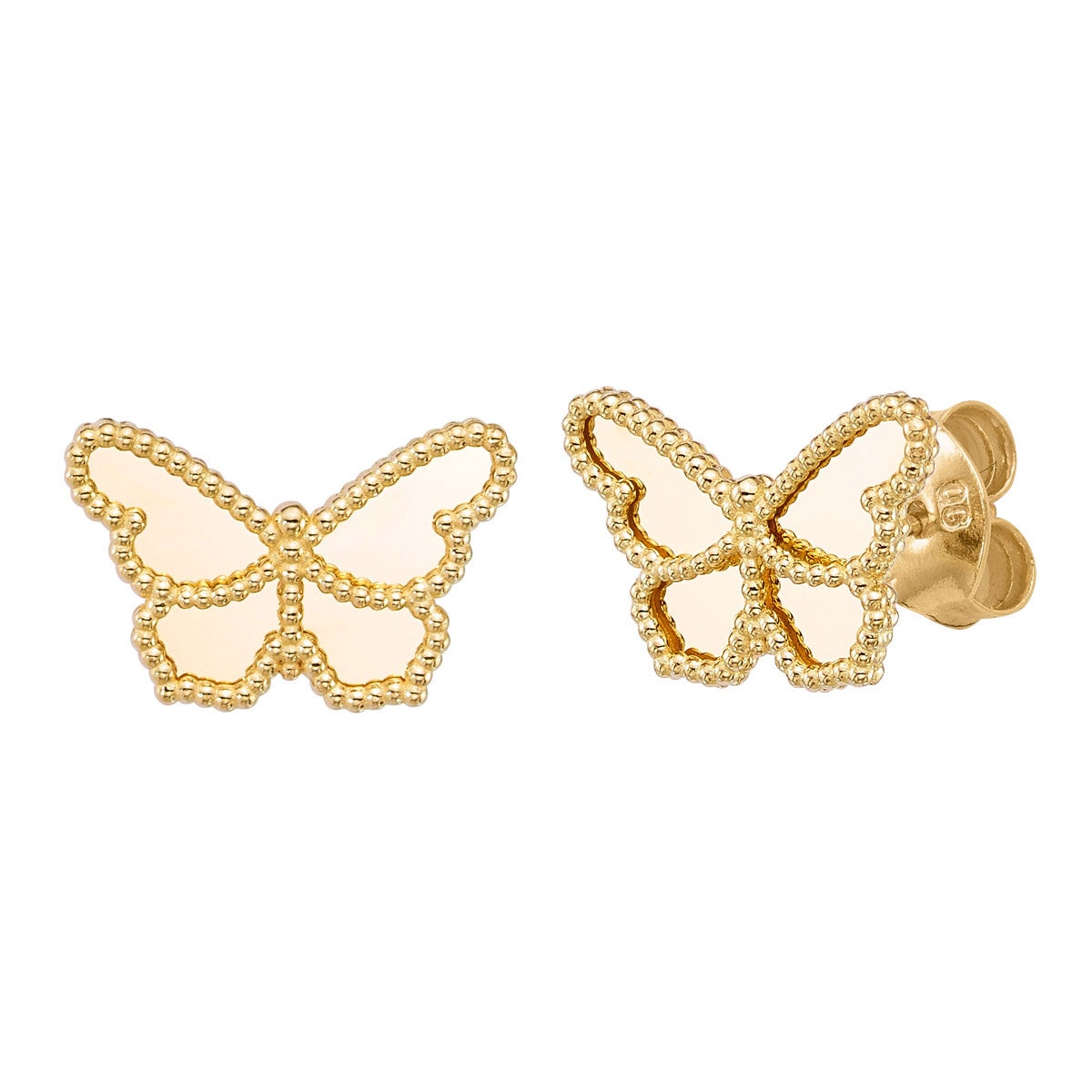 14KT YELLOW GOLD BUTTERFLY EARRING MADE IN ITALY - Image 1