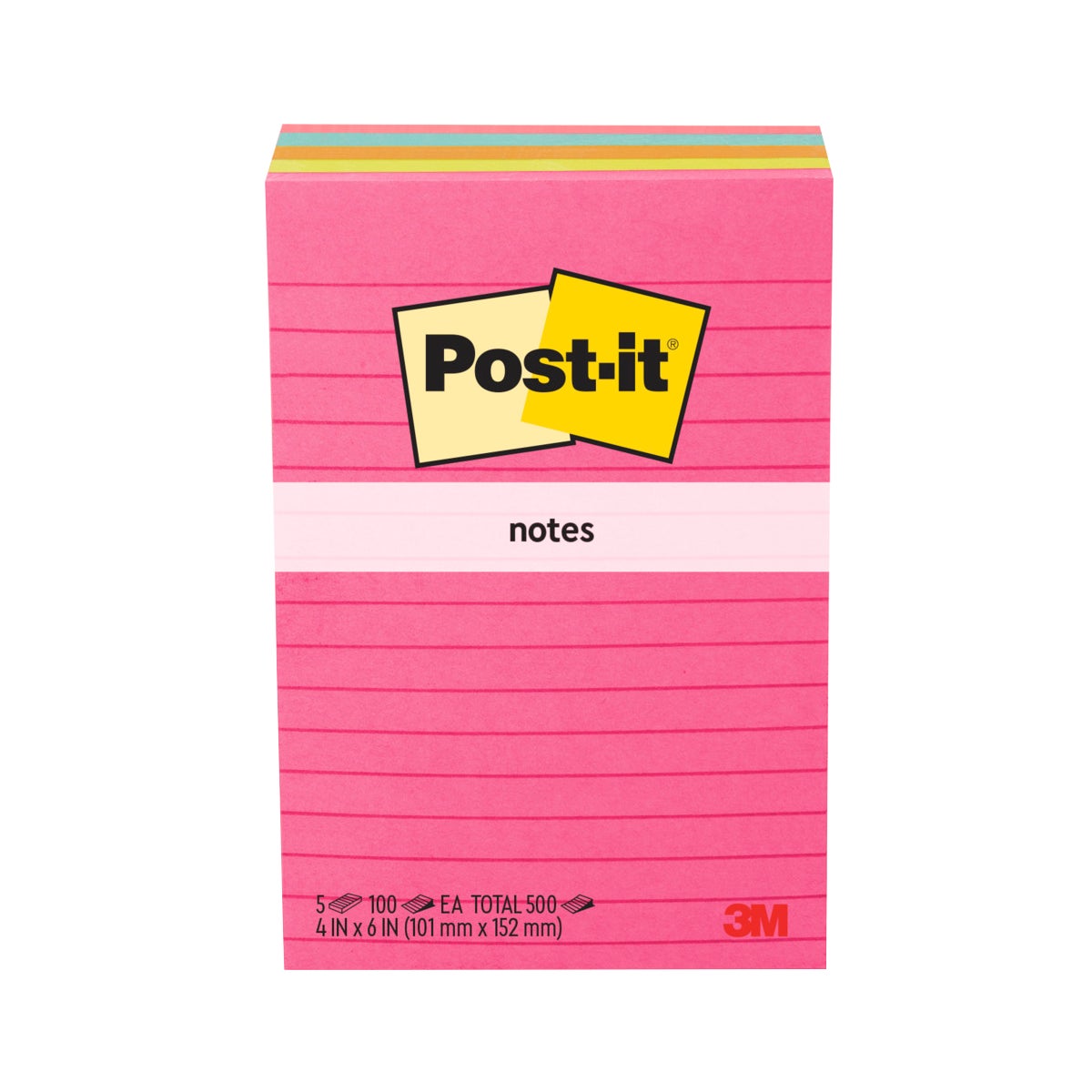 POST-IT SELF STICK LINED NOTES 4'X6" 75/100 COUNT - Image 1