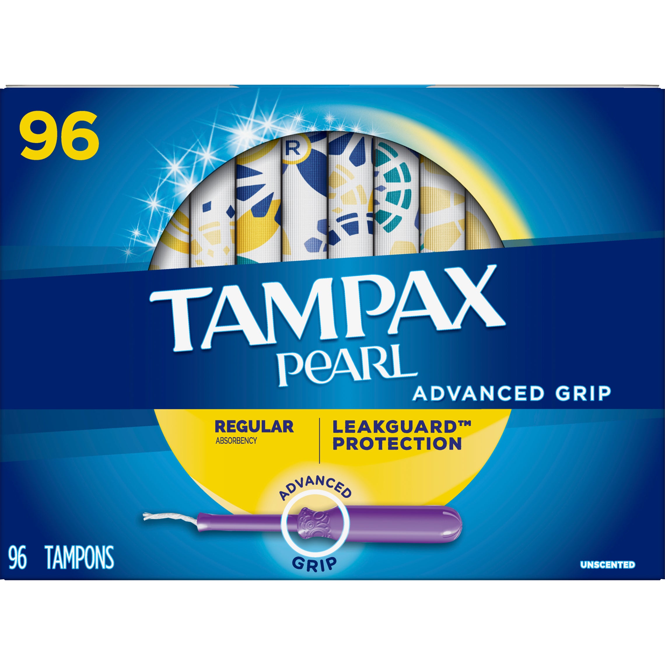 TAMPAX PEARL ADVANCED GRIP REGULAR/SUPER 96 CT - Image 1
