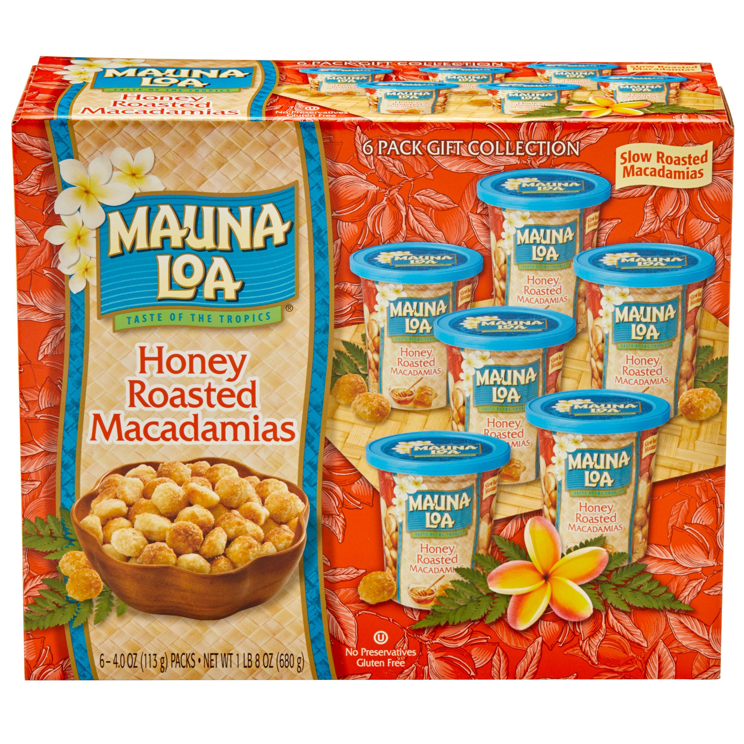 MAUNA LOA MACADAMIAS HONEY ROASTED FLAVOR 6/4.0 OZ GIFTBOX