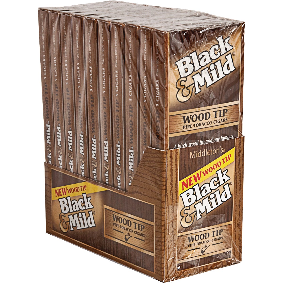 JOHN MIDDLETON BLACK & MILD WOOD TIP 10/5 PKS