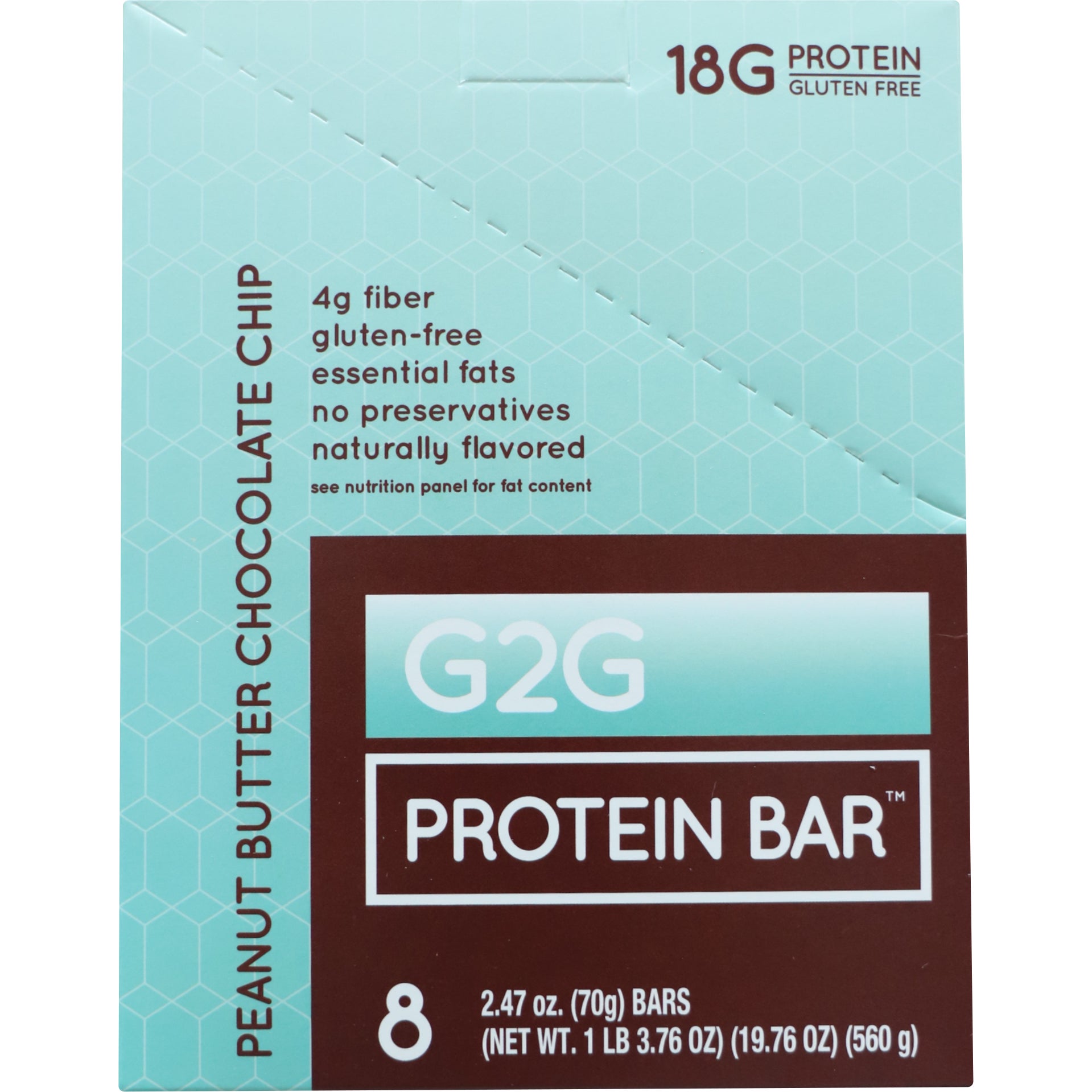 G2G PROTEIN BAR PEANUT BUTTER CHOCOLATE CHIP 8 CT - Image 1