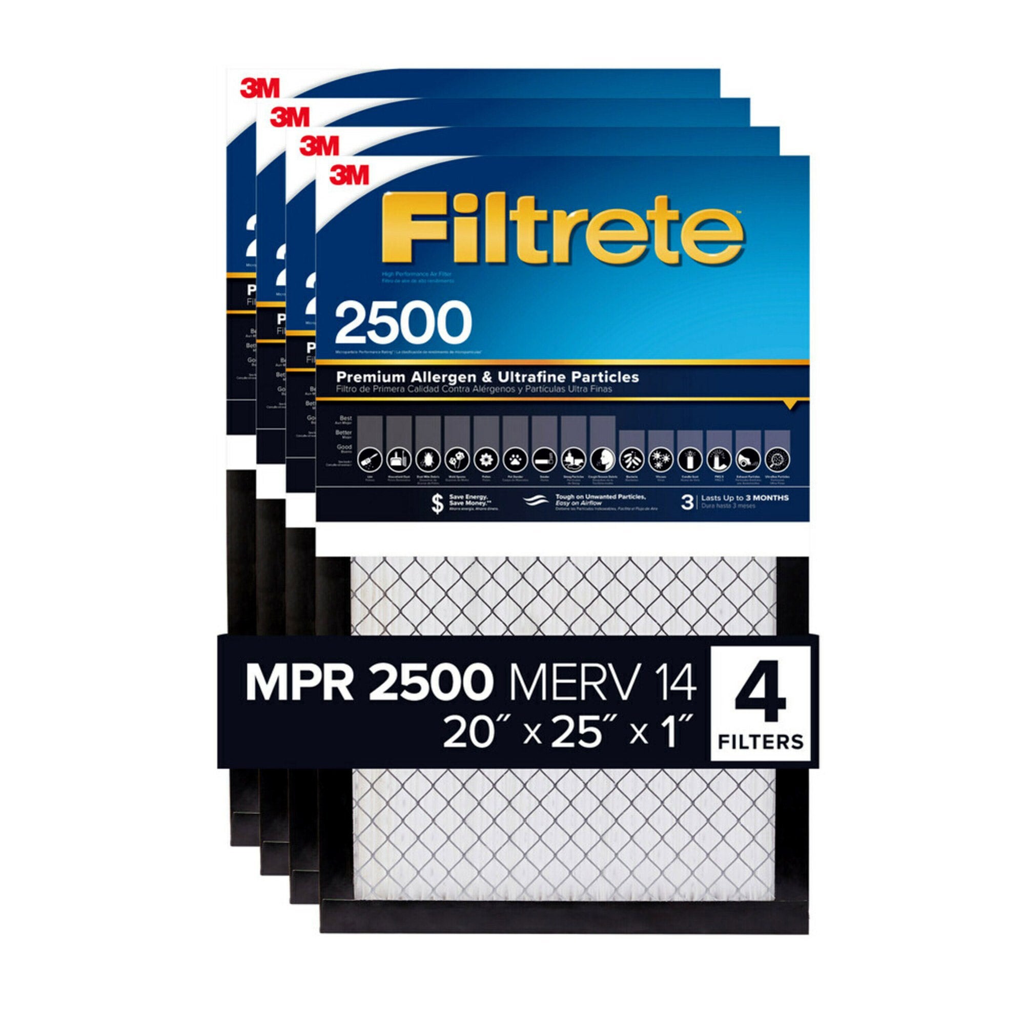 3M FILTRETE 2500 SERIES 20X25X1 4 PACK FURNACE FILTER - Image 1