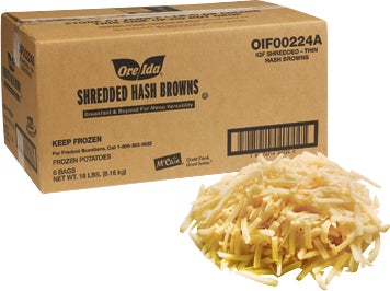 ORE-IDA SHREDDED HASH BROWNS 6/3 LB (18 POUNDS)