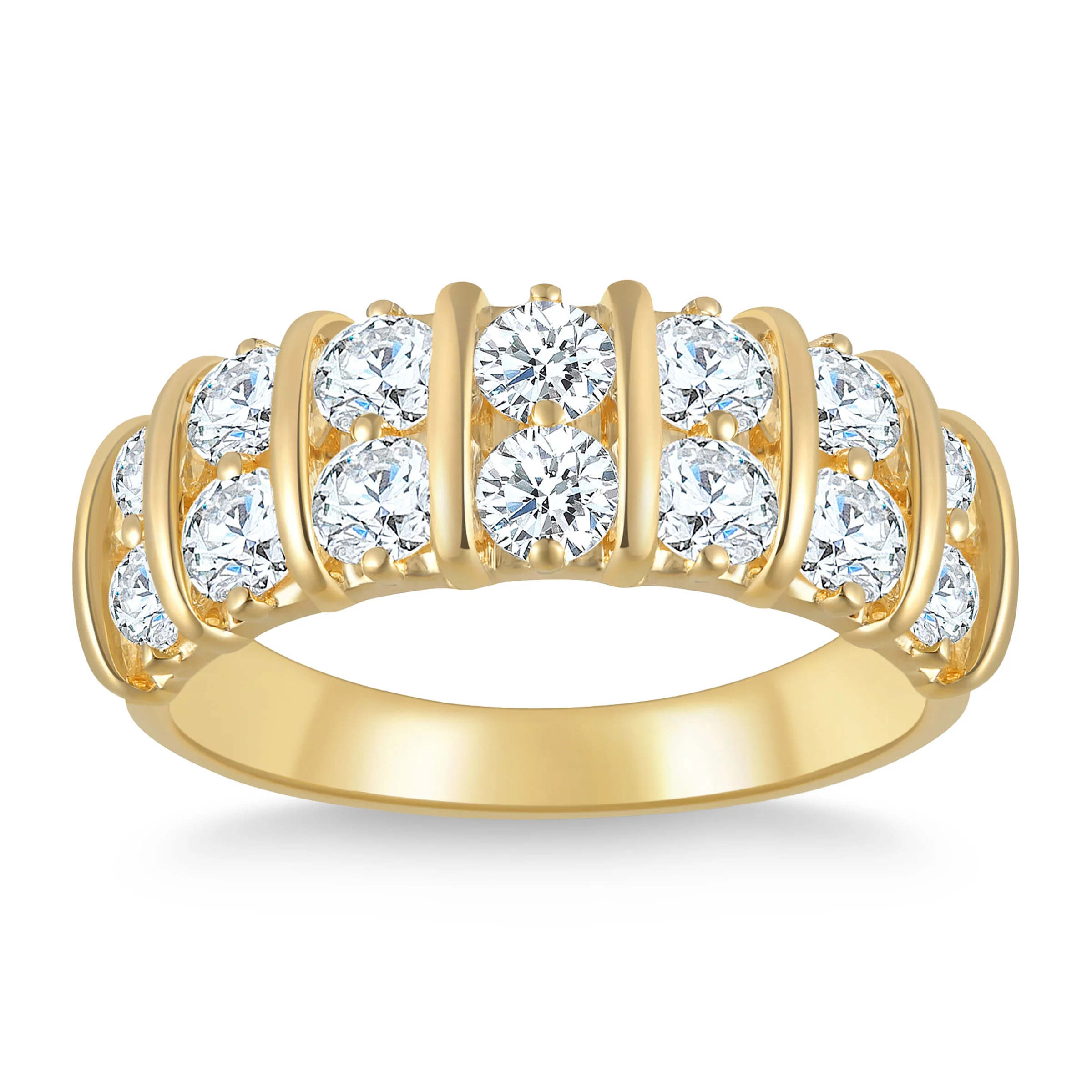 14KT YELLOW GOLD VS2 I 1.50CTW ROUND DIAMOND BAND - Image 1
