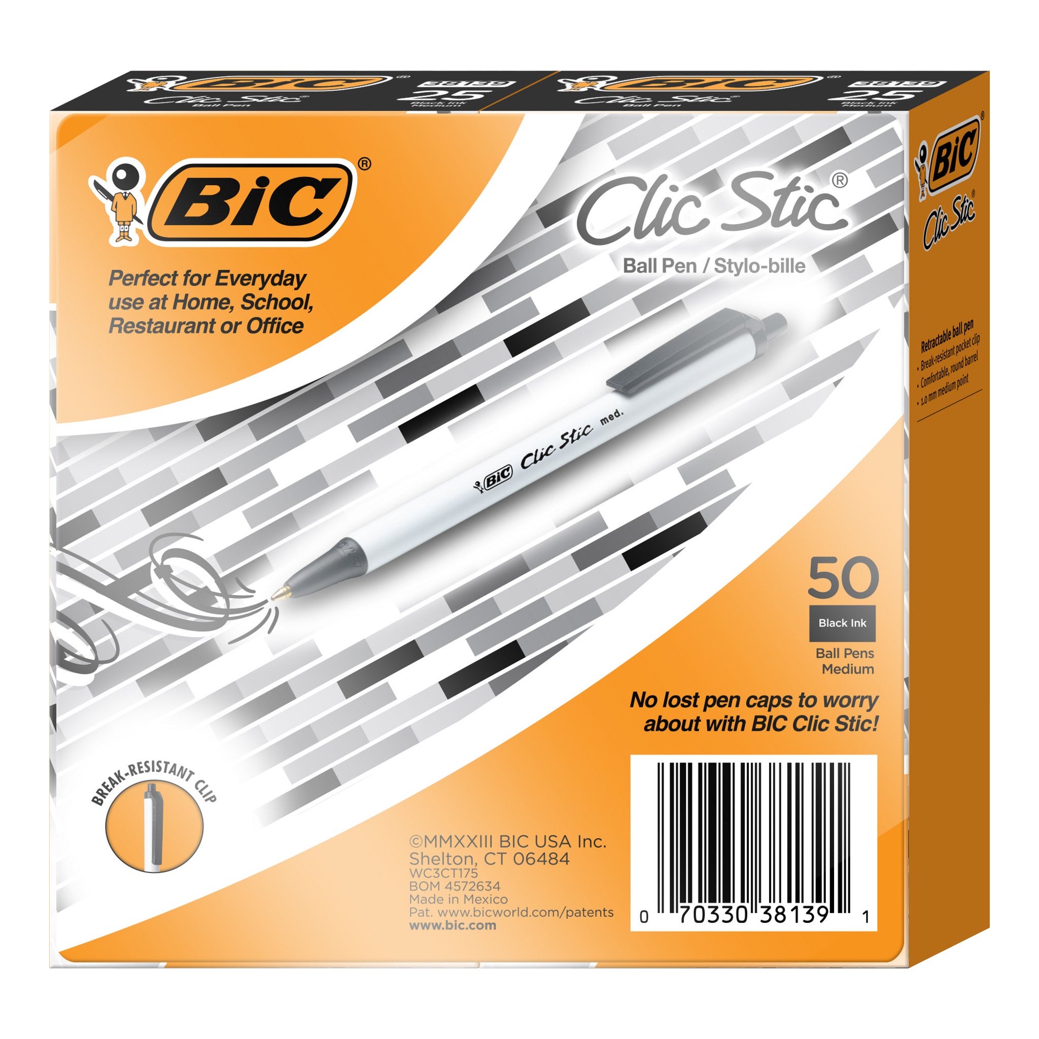 BIC RETRACTABLE BALLPOINT BLACK 50 COUNT - Image 1