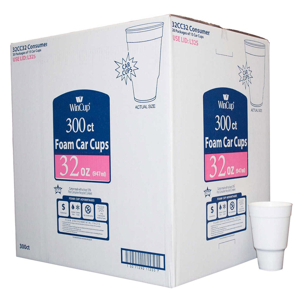 WINCUP 32OZ CAR CUP 300 CT