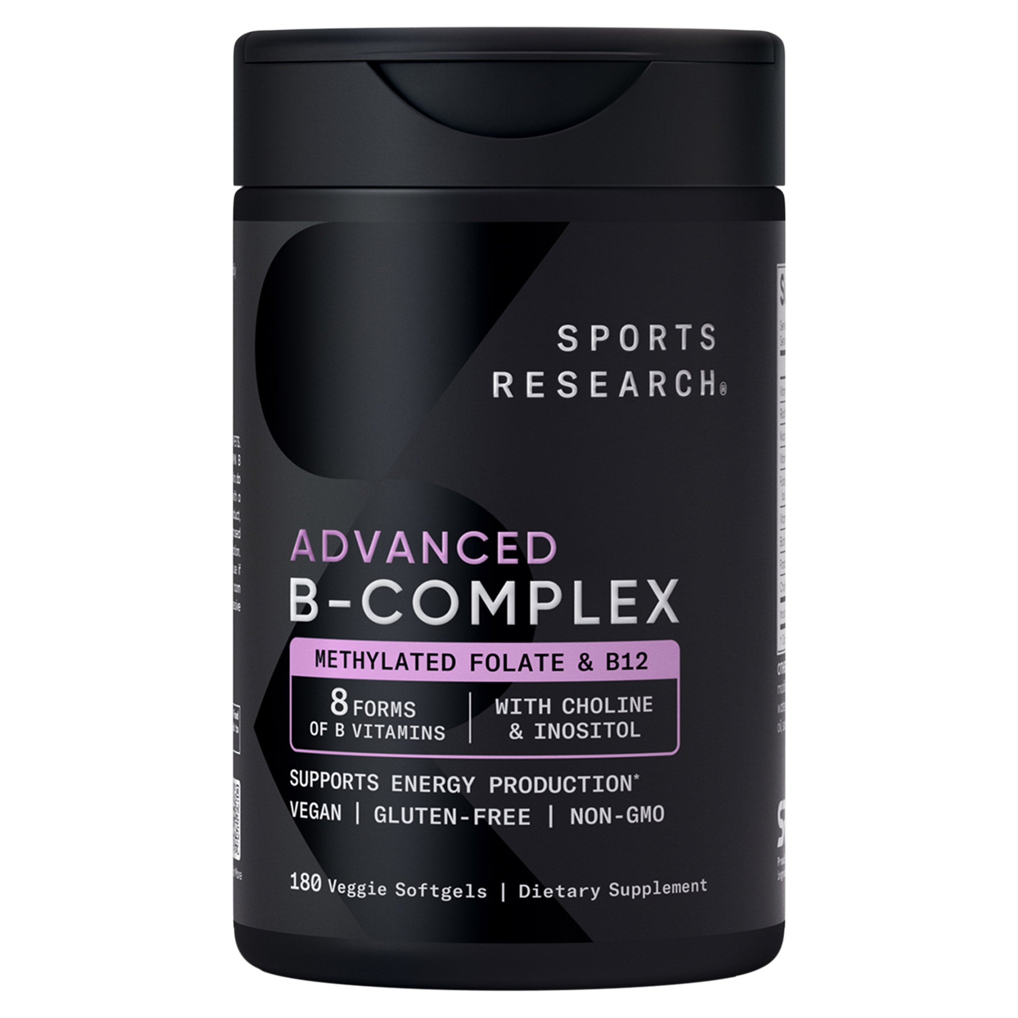 SPORTS RESEARCH VITAMIN B COMPLEX 180 VEGGIE SOFTGELS - Image 1
