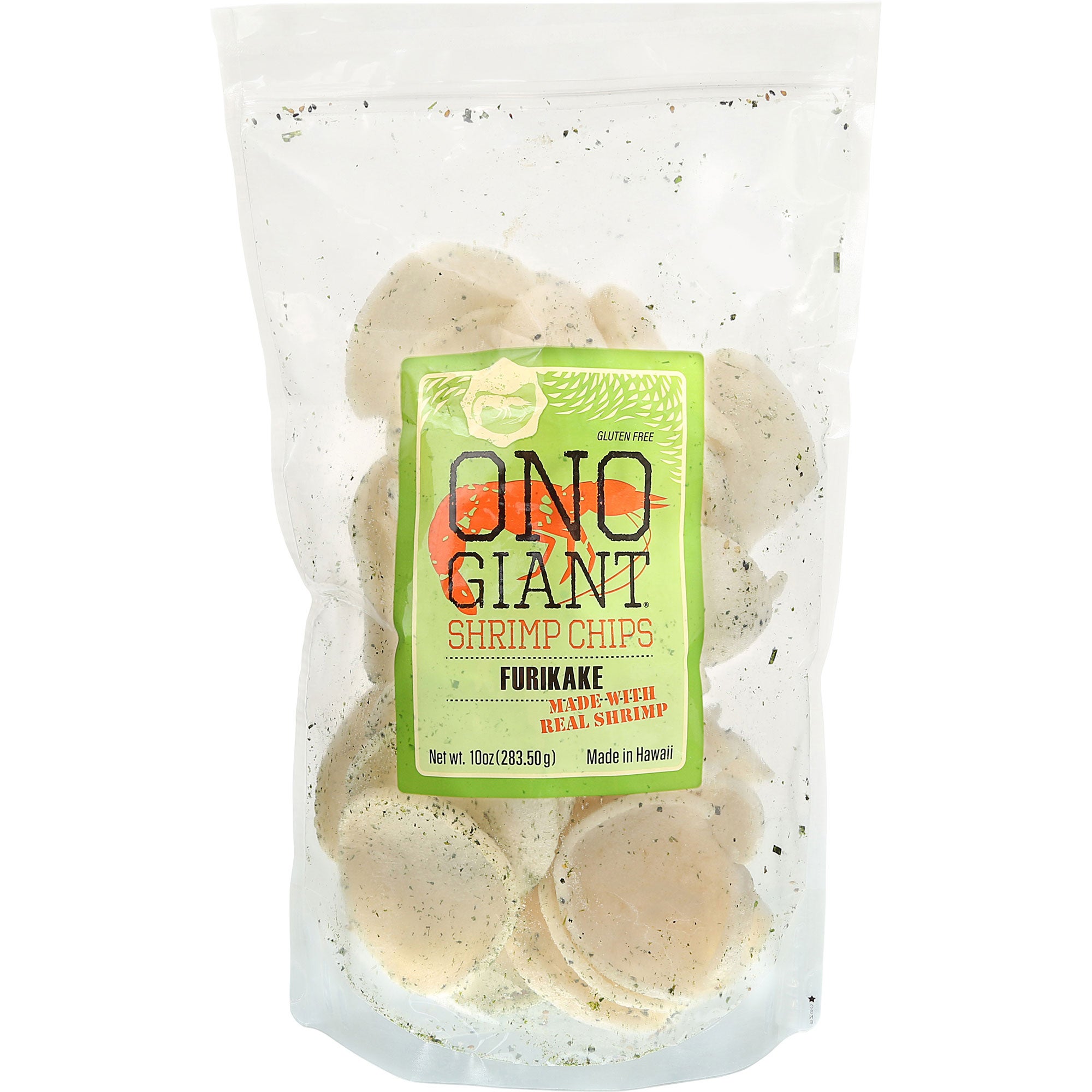 ONO GIANT SHRIMP CHIPS FURIKAKE 10 OZ