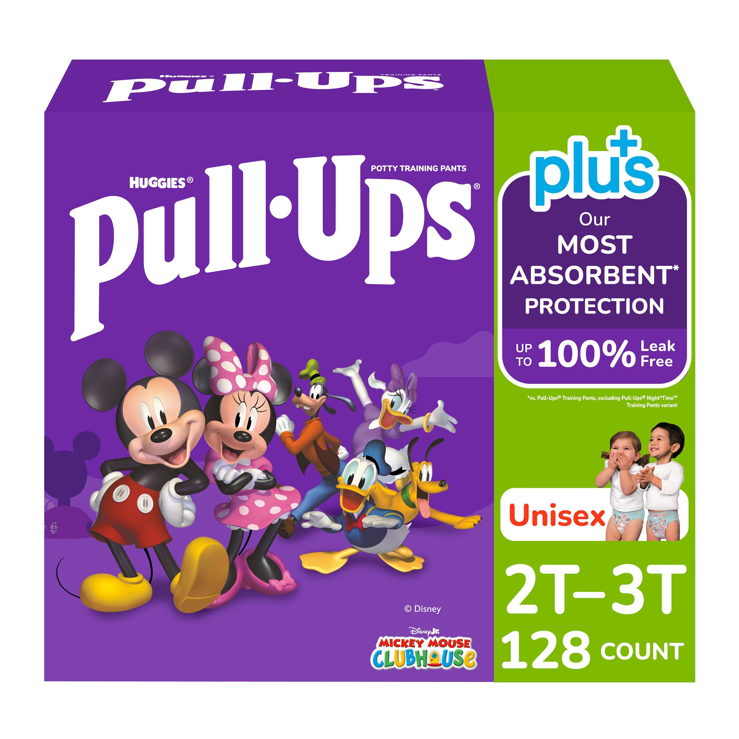 HUGGIES PLUS UNISEX PULL-UPS 2T-3T TRAINING PANTS 128CT