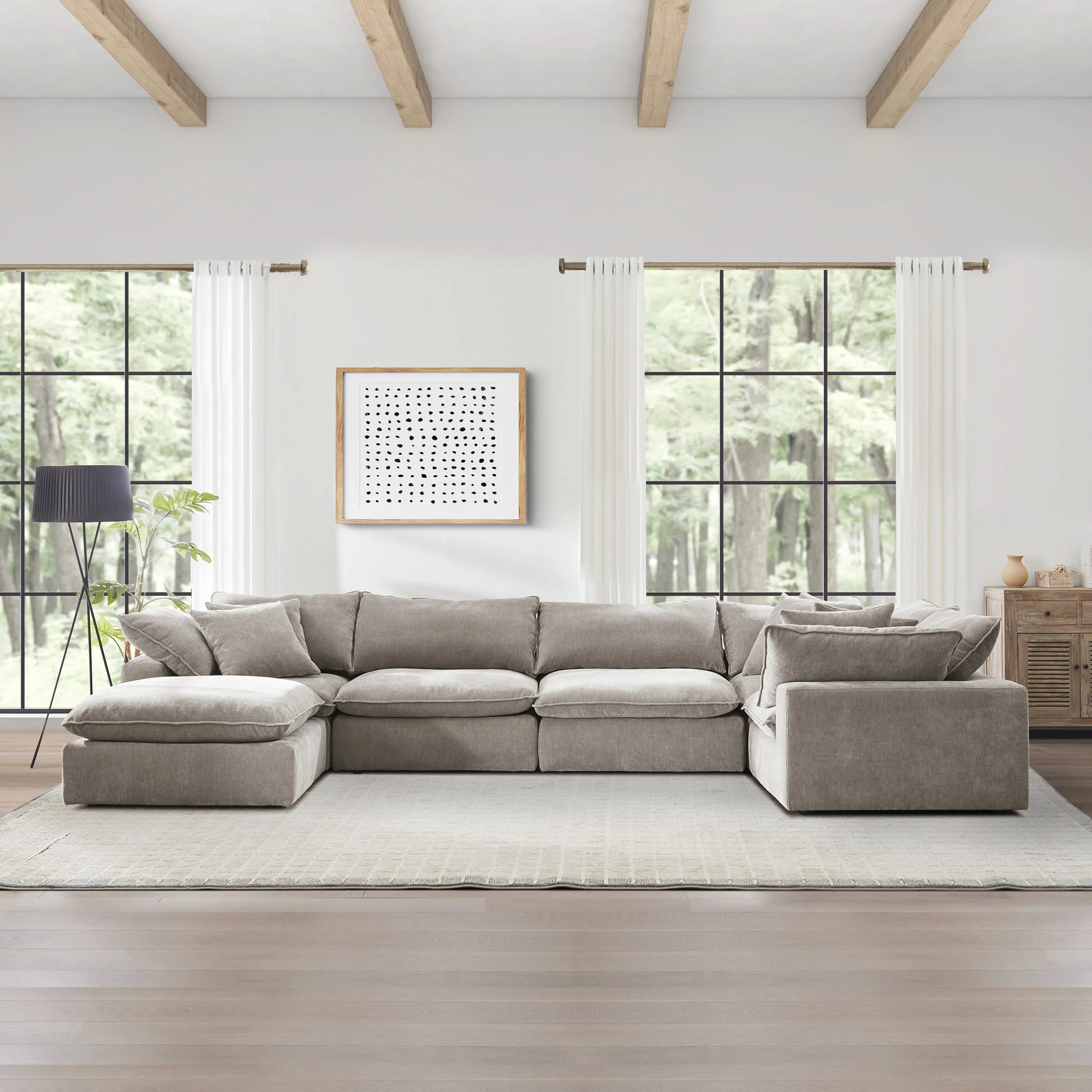 AIDEN & IVY SEREEN 6PC MODULAR FABRIC SECTIONAL - Image 1