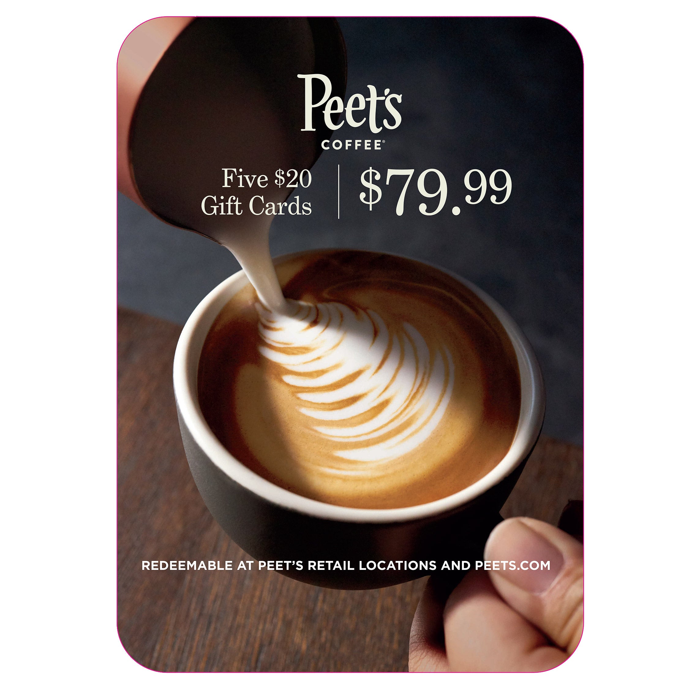 PEET'S COFFEE & TEA 5/$20 GIFT CARDS ITEM IS NON-REFUNDABLE - Image 1