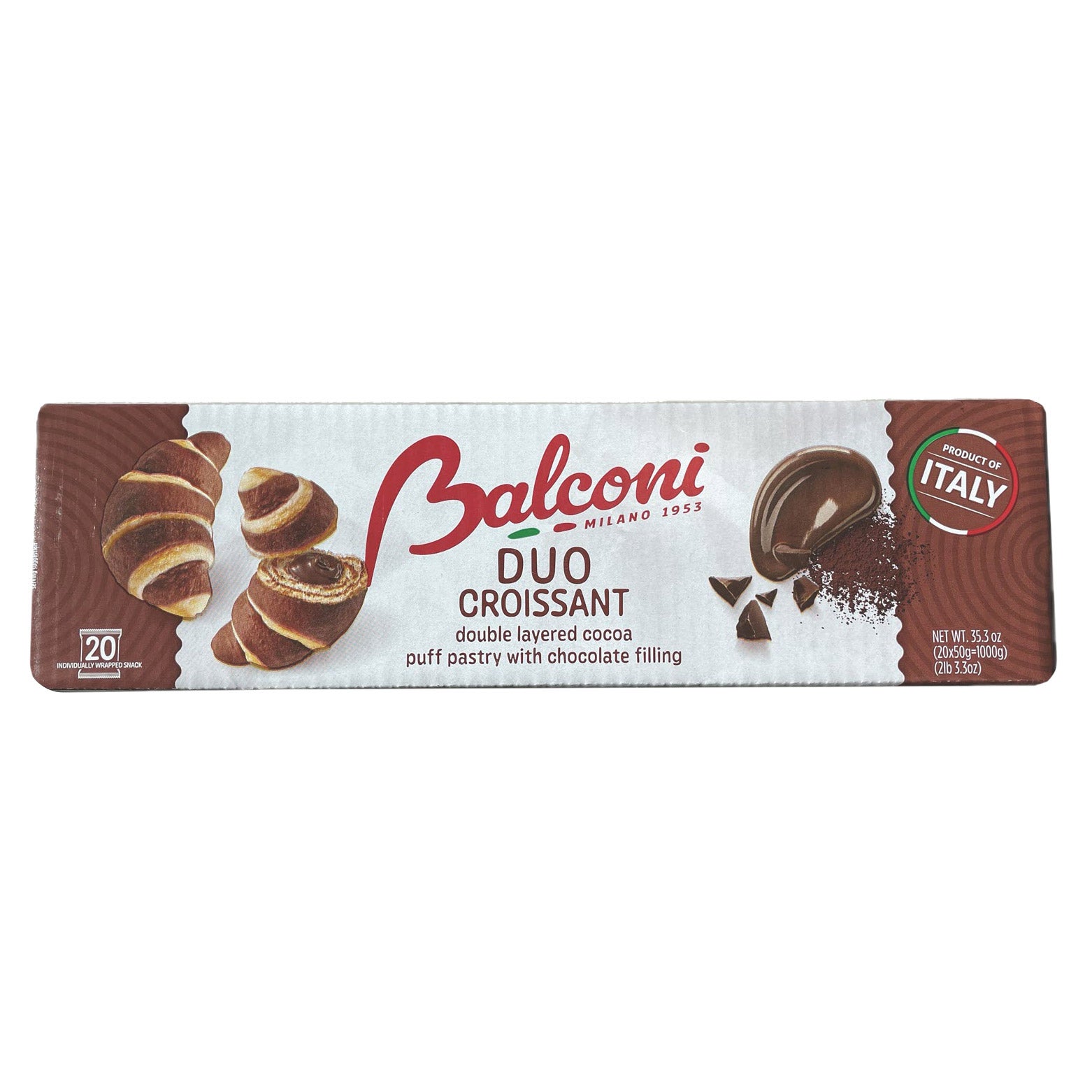 BALCONI CHOCOLATE CROISSANT DUO 20 CT / 35.2 OZ - Image 1