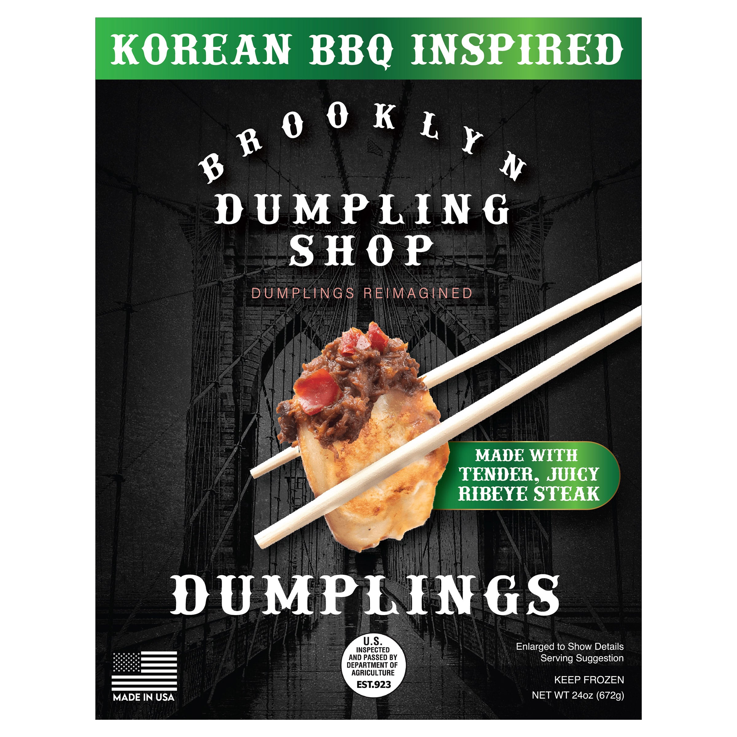 BROOKLYN DUMPLINGS KOREAN BBQ DUMPLING 24.2 OZ (1.5 LBS) - Image 1