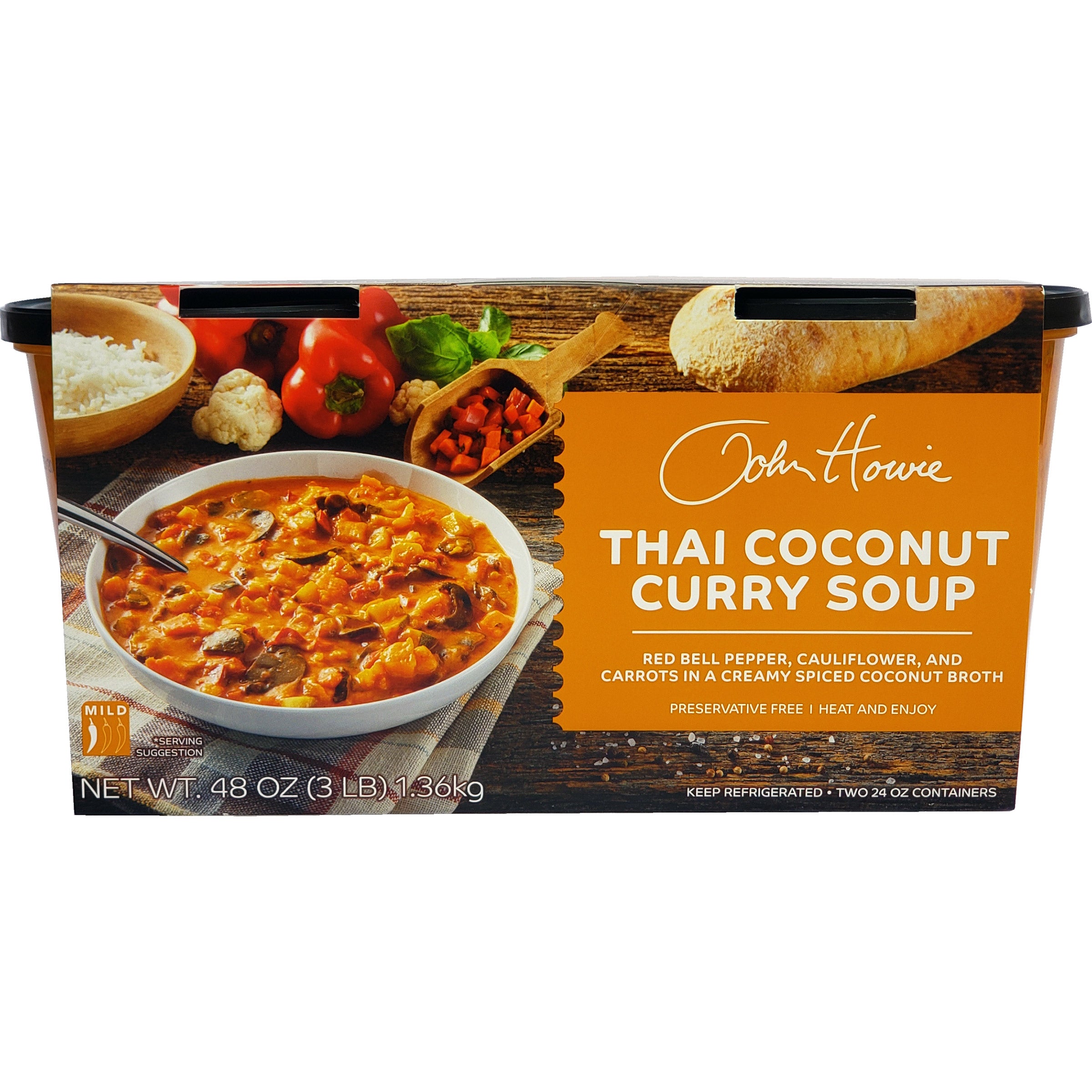 JOHN HOWIE THAI COCONUT CURRY SOUP 48OZ