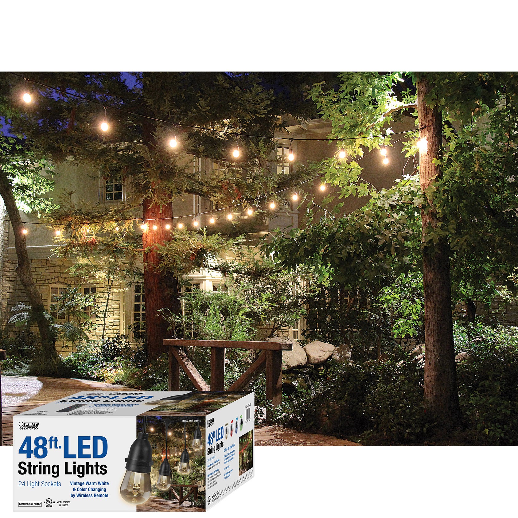 FEIT ELECTRIC LED STRING LIGHT 48 FEET ^