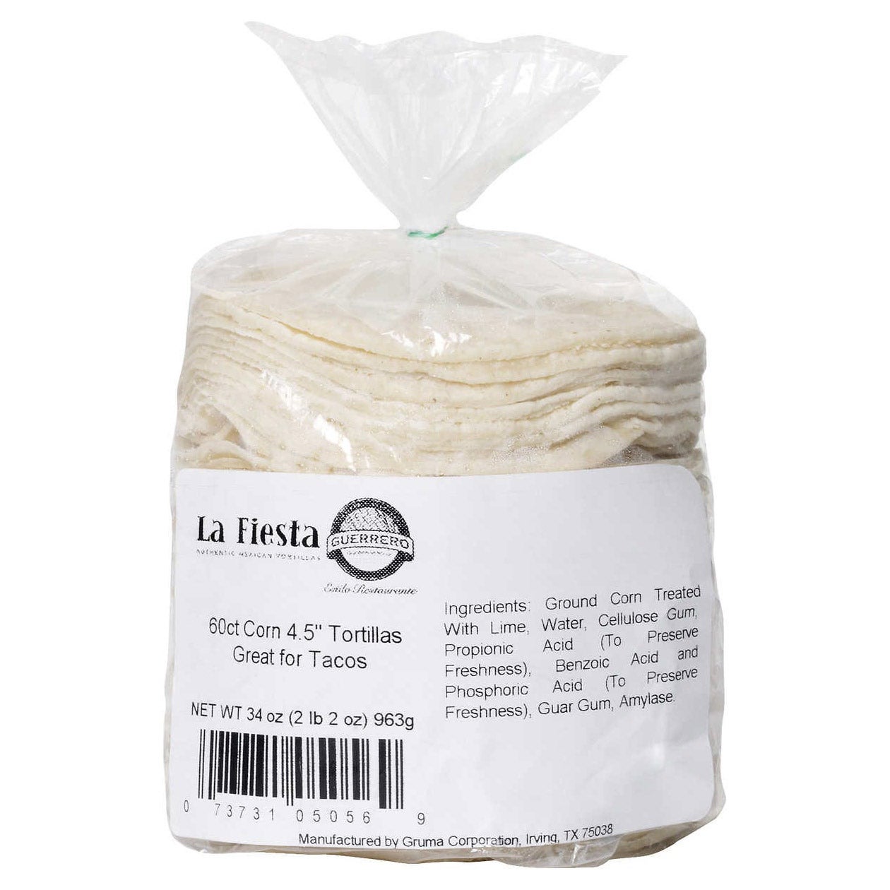 LA FIESTA 4.5" CORN TORTILLAS 60 CT/34 OZ