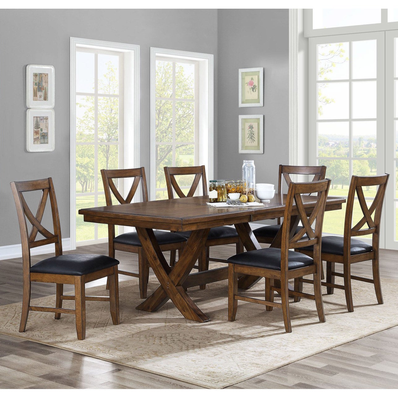 BAYSIDE FURNISHINGS 7PC DINING SET - Image 1