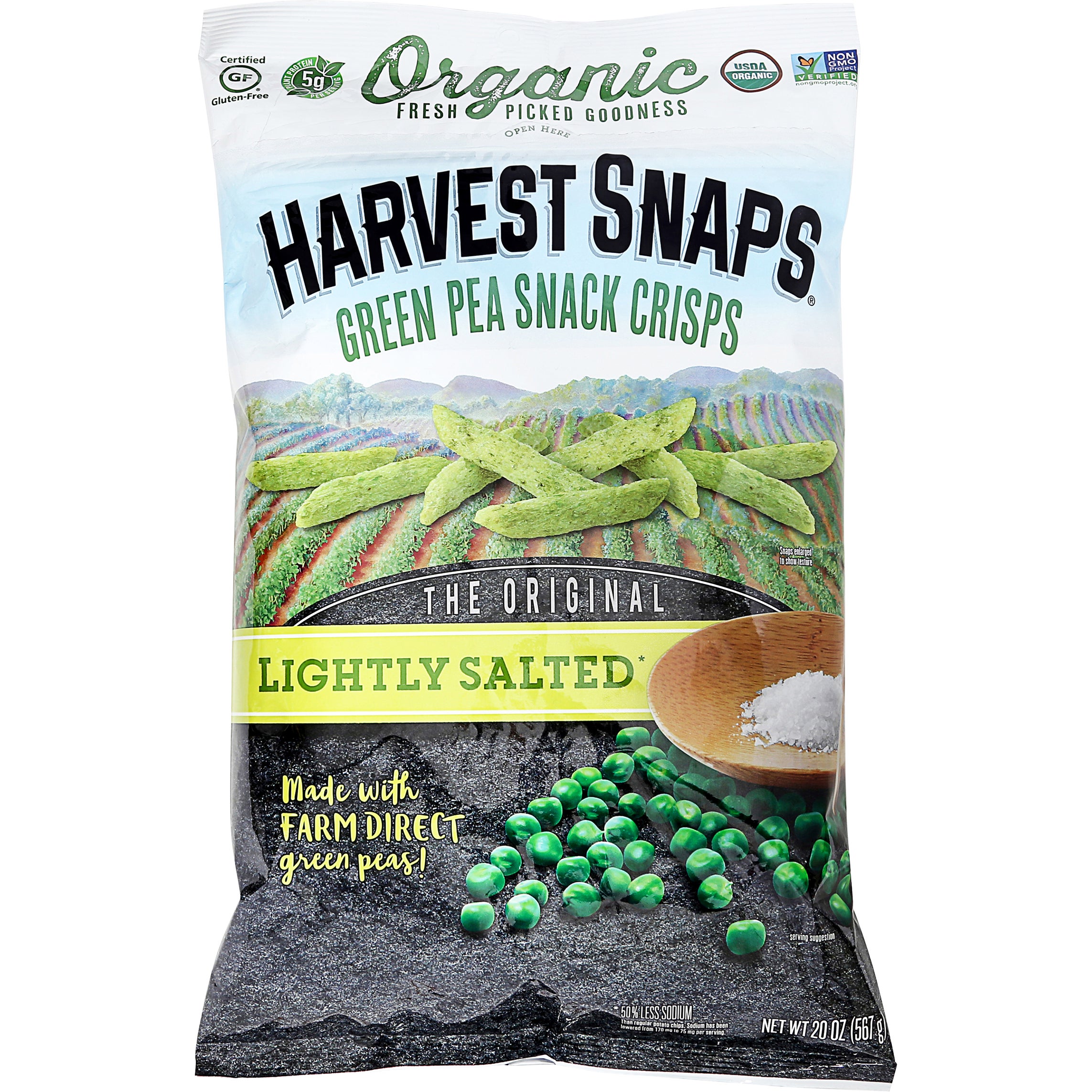 CALBEE HARVEST SNAPS ORGANIC GREEN PEA SNACK CRISPS 20 OZ - Image 1