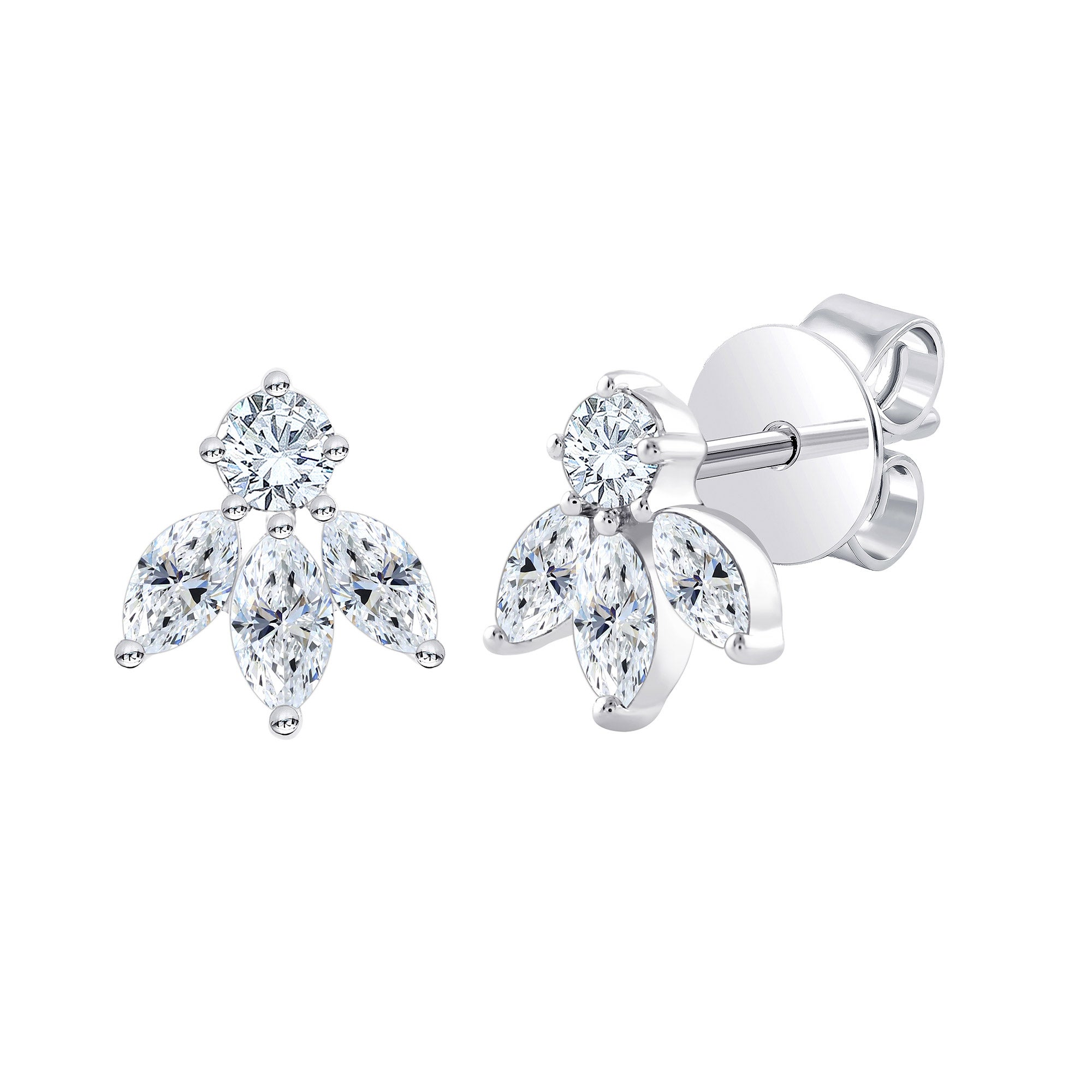 14KT WHITE GOLD VS2 I 0.57CTW DIAMOND STUD EARRINGS
