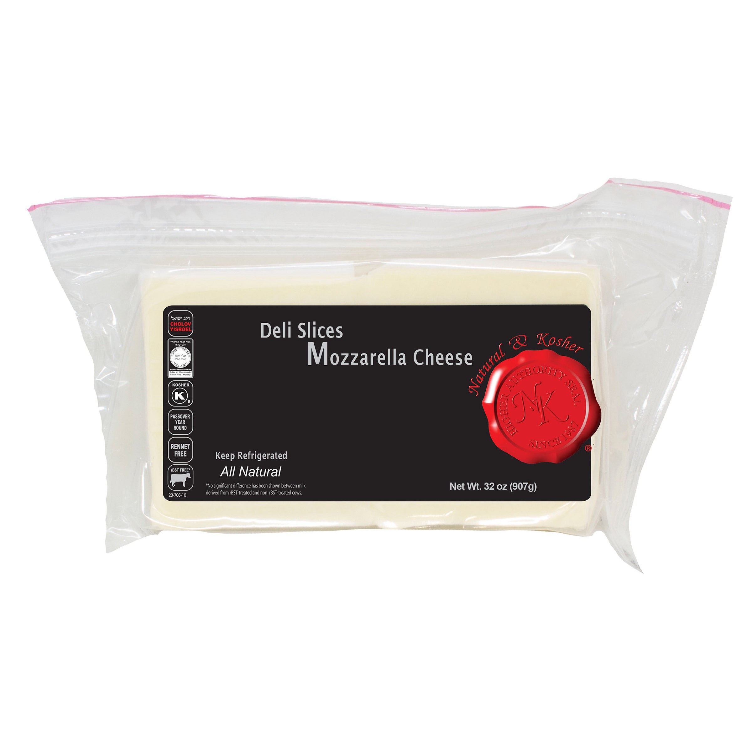 NATURAL & KOSHER SLICED MOZZARELLA 32 OZ (2 LBS)