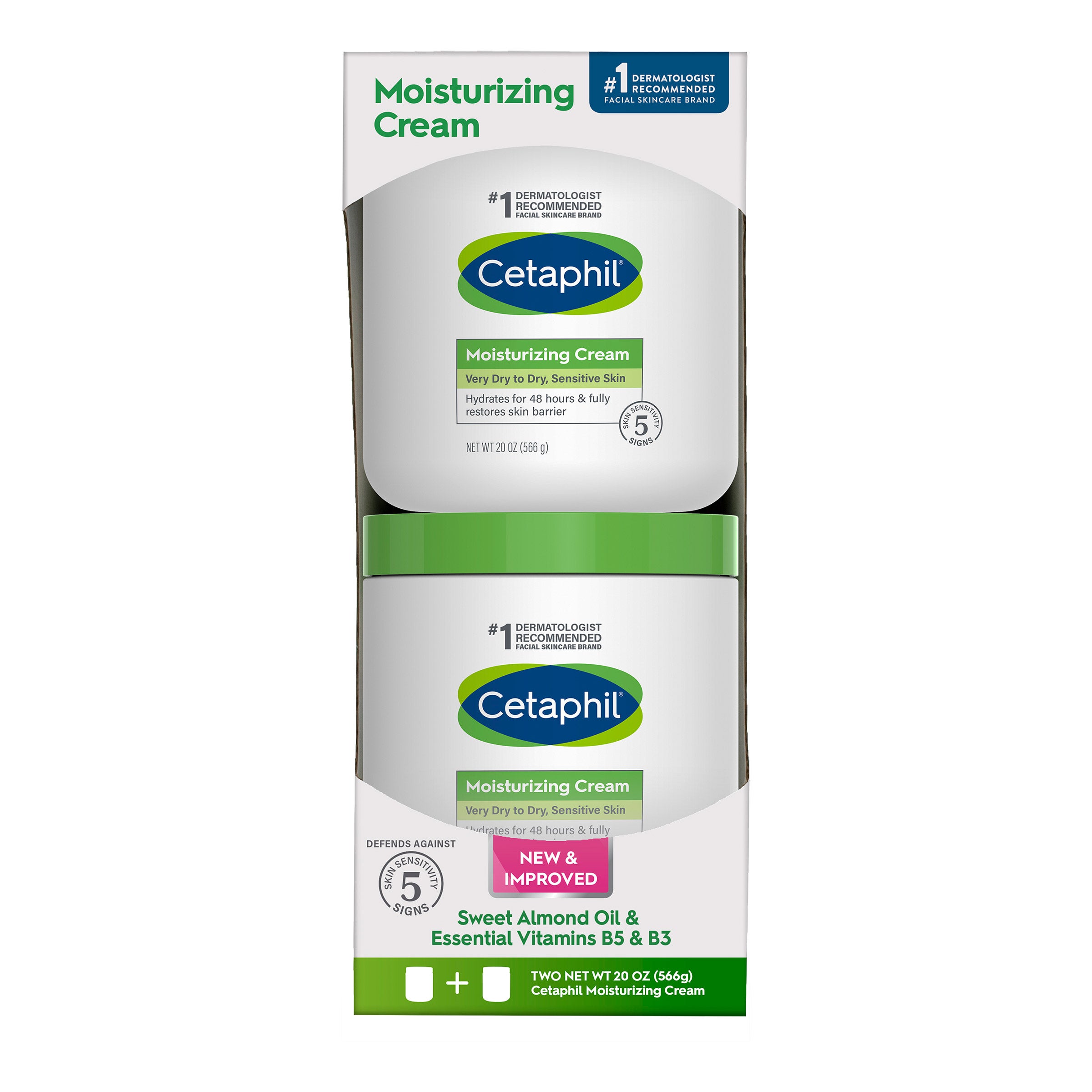 CETAPHIL MOISTURIZING CREAM 20 OZ + 20 OZ - Image 1