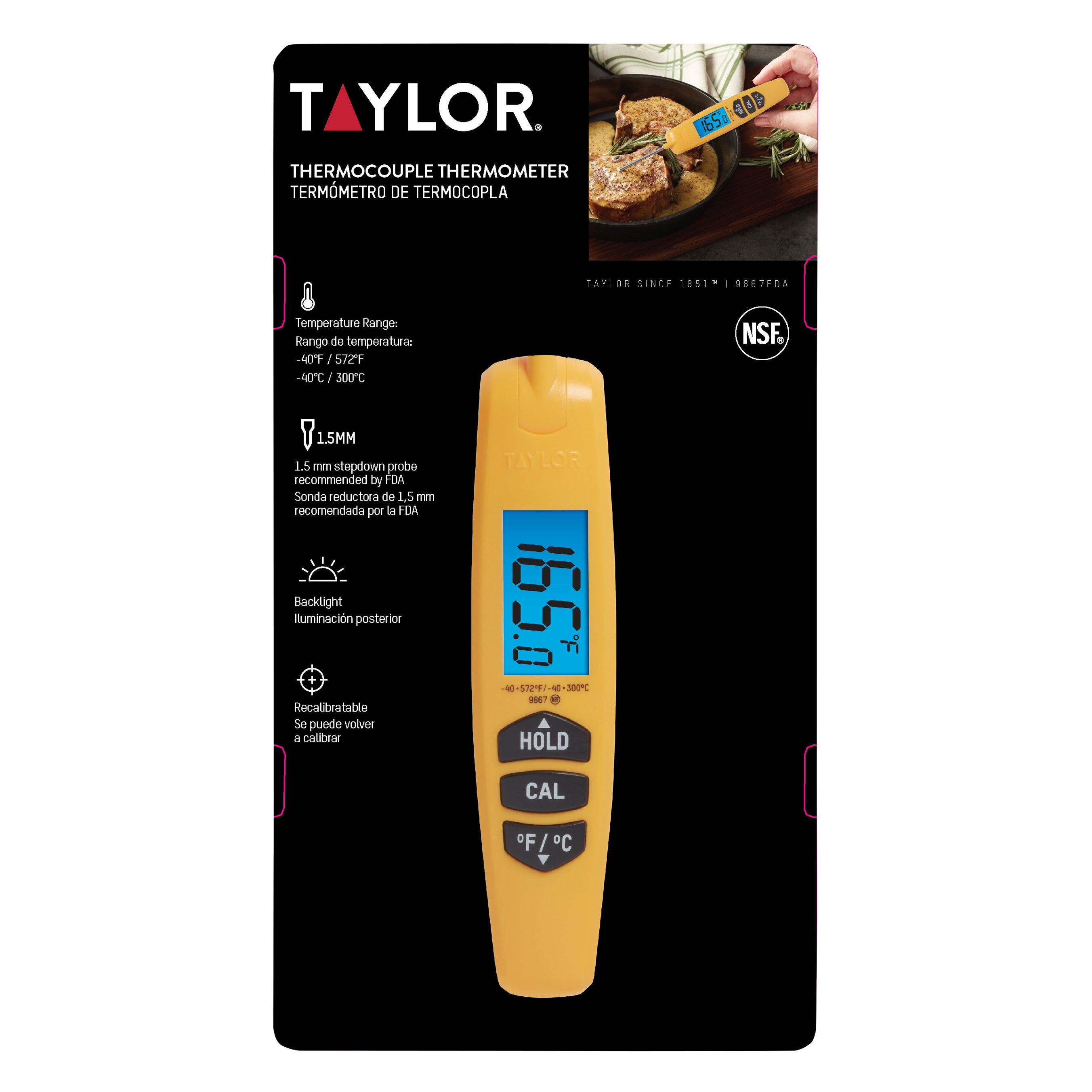 TAYLOR THERMOCOUPLE THERMOMETER #9867FDA - Image 1