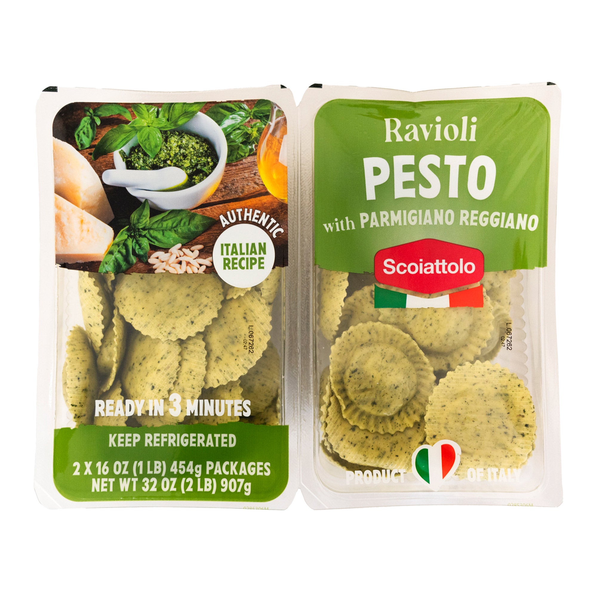 SCOIATTOLO PESTO & PARMESAN RAVIOLI 2 PACK 16 OUNCES EACH