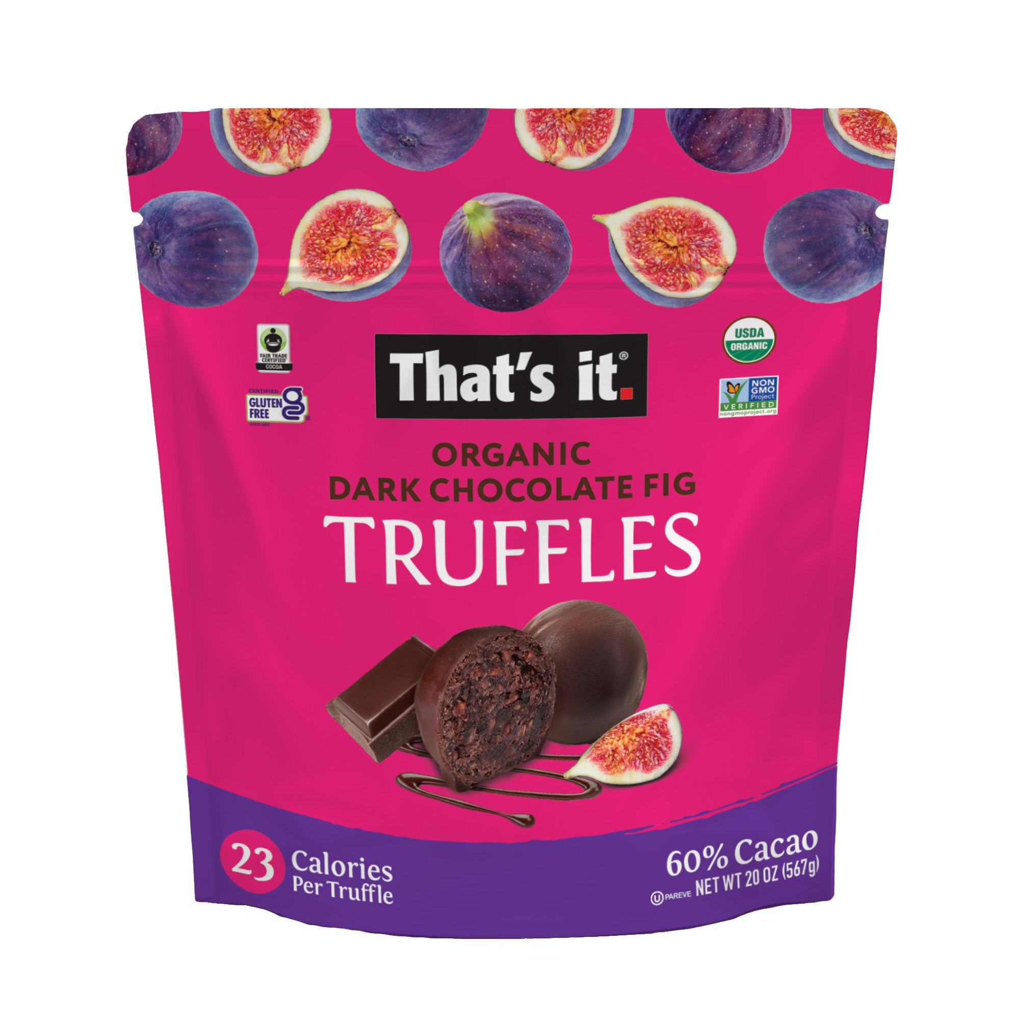 THAT'S IT ORGANIC DARK CHOCOLATE + FIG 20 OUNCE BAG