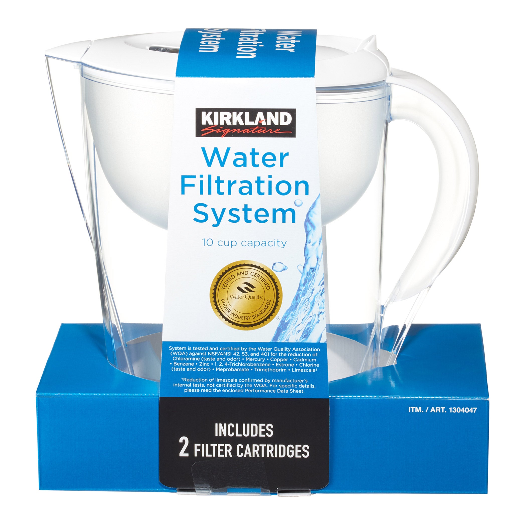 KIRKLAND SIGNATURE WATER FILTER PITCHER WITH 2 FILTERS