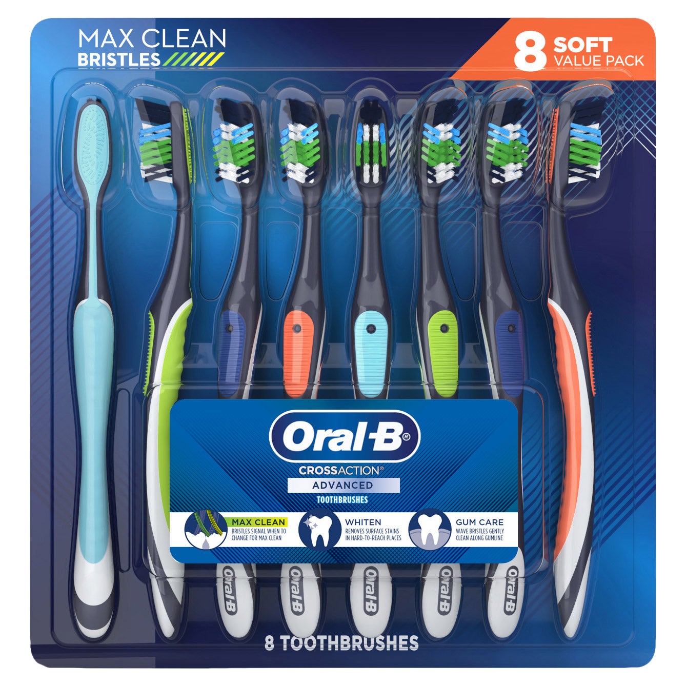 ORAL-B CROSS ACTION ADVANCED TOOTHBRUSH 8 COUNT