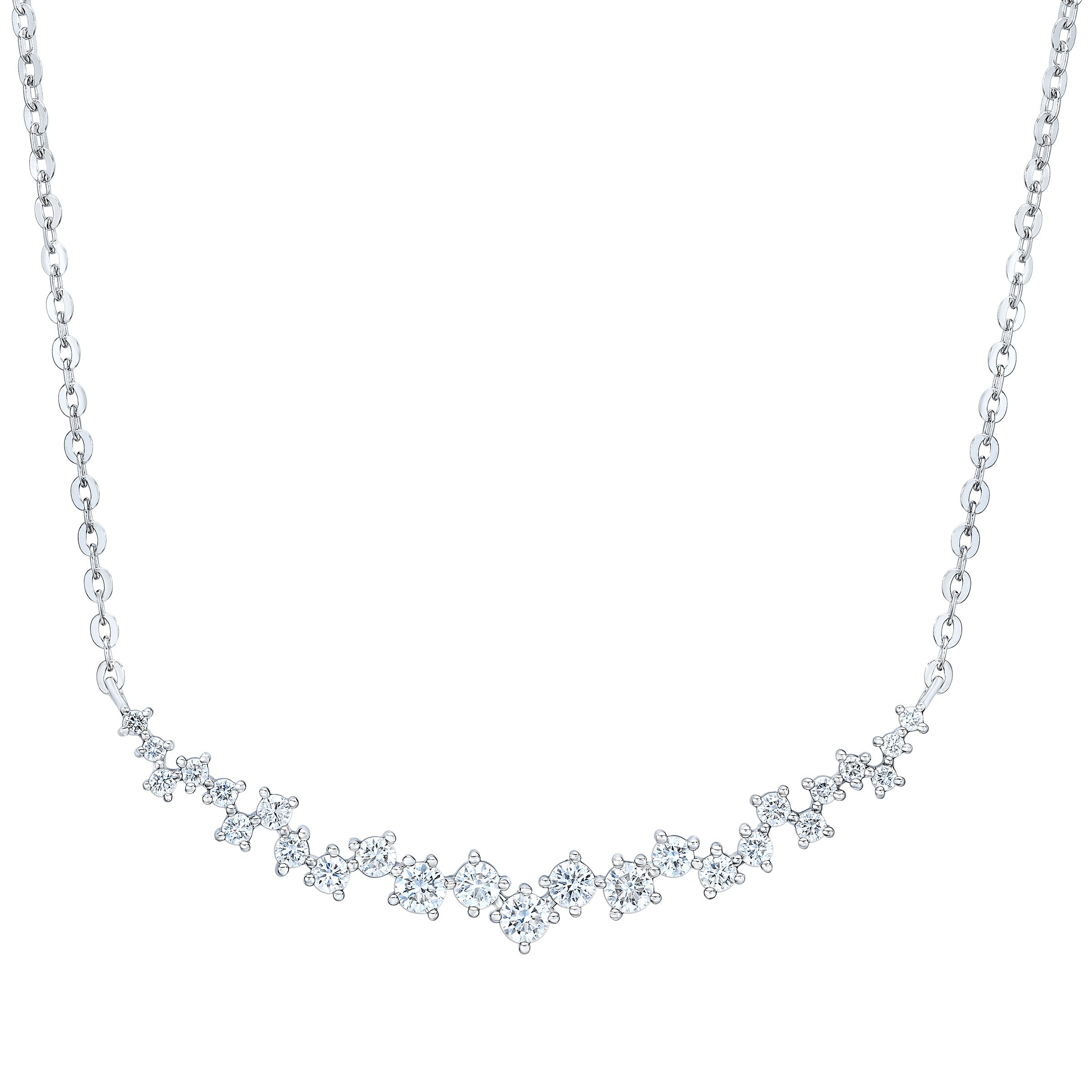 14KT WHITE GOLD VS2 I 1.05CTW ROUND DIAMOND NECKLACE - Image 1