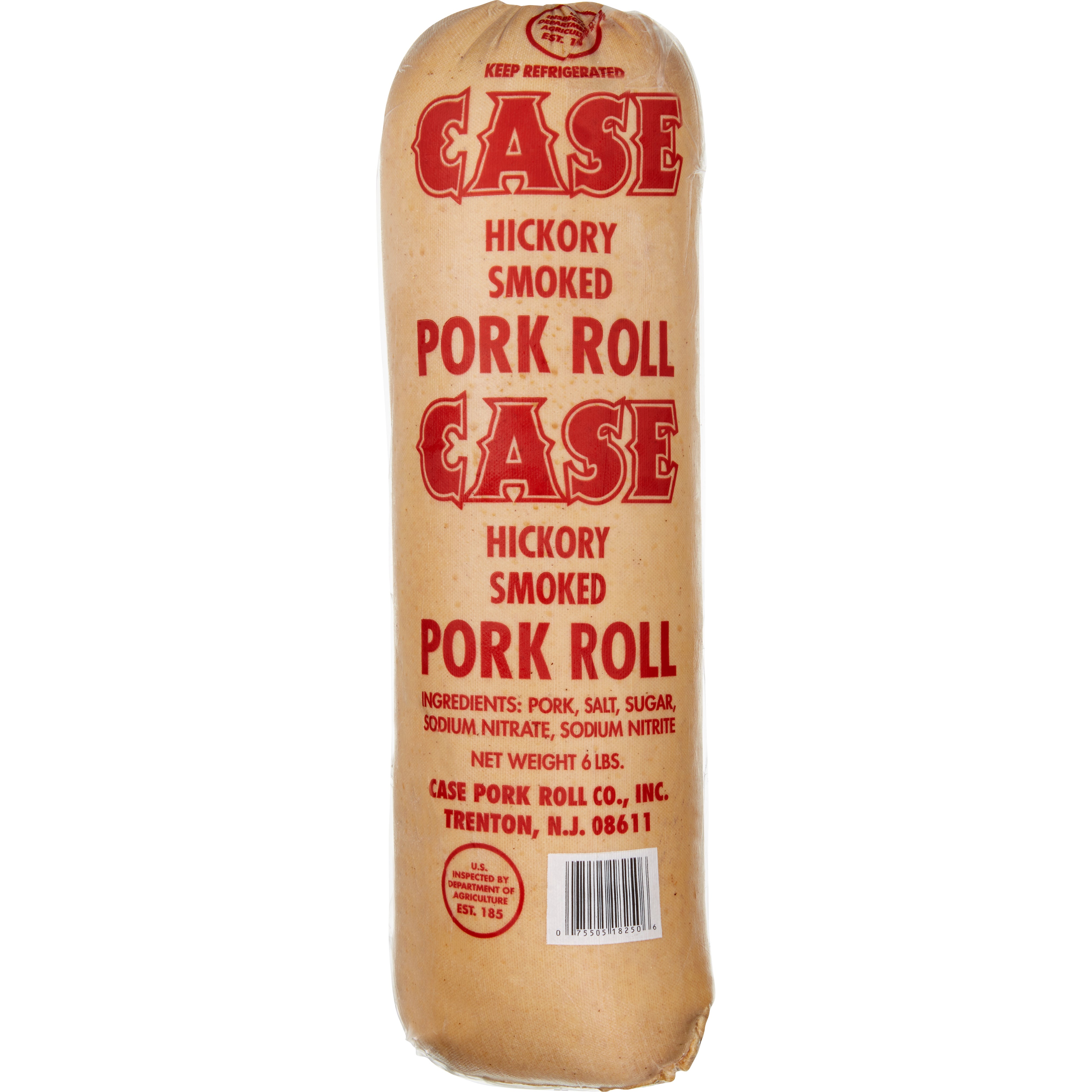 CASE HICKORY SMOKED PORK ROLL 6 POUNDS
