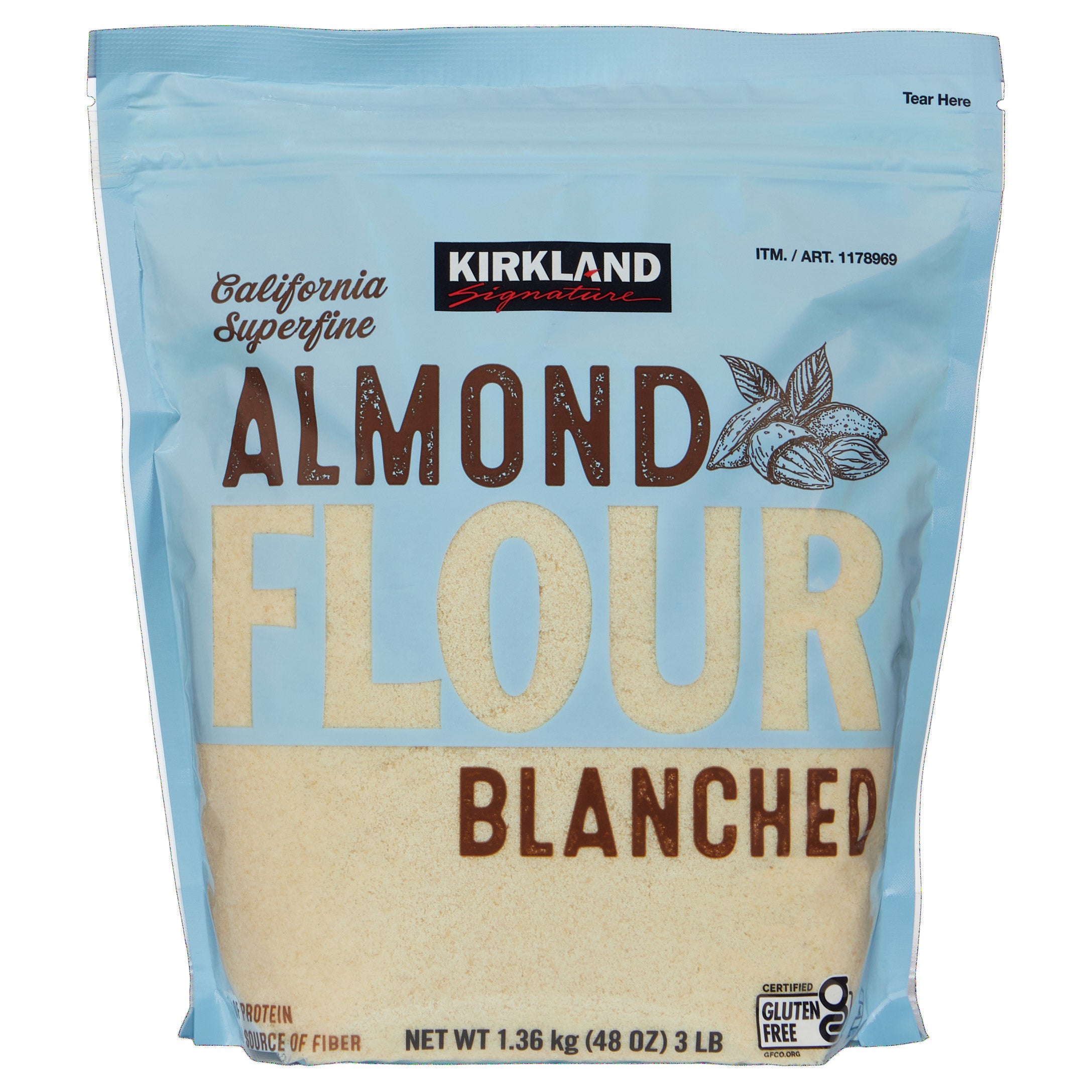 KIRKLAND SIGNATURE BLANCHED ALMOND FLOUR 3 POUND BAG - Image 1